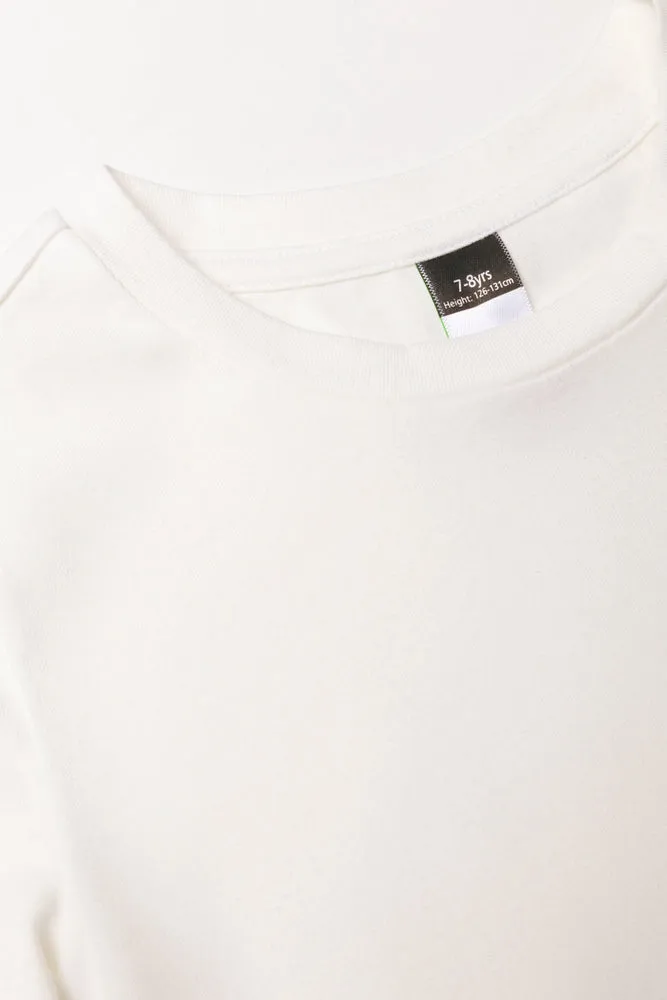 Crew Neck Long Sleeve T-Shirt White