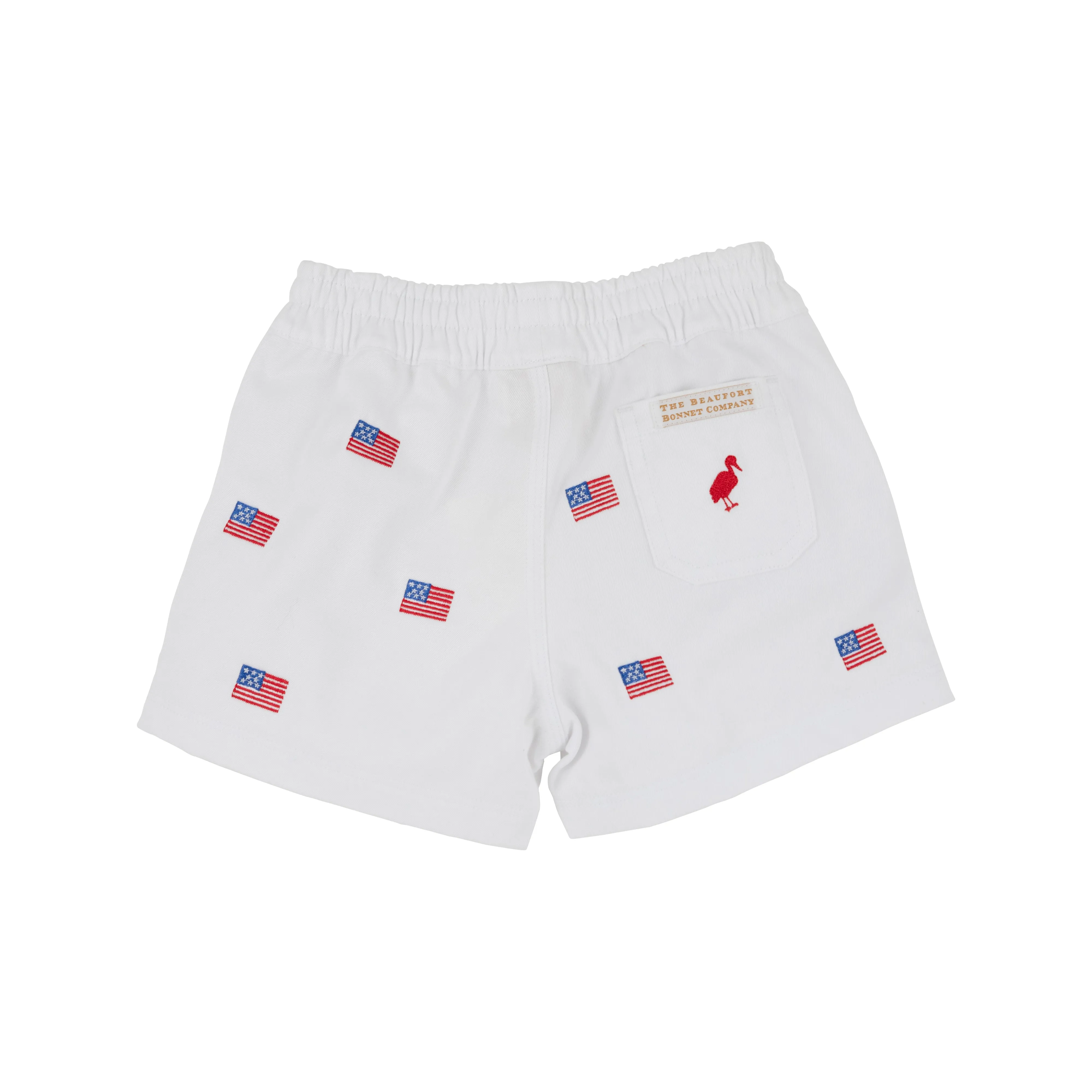 Critter Sheffield Shorts (Twill) - Worth Avenue White with American Flags