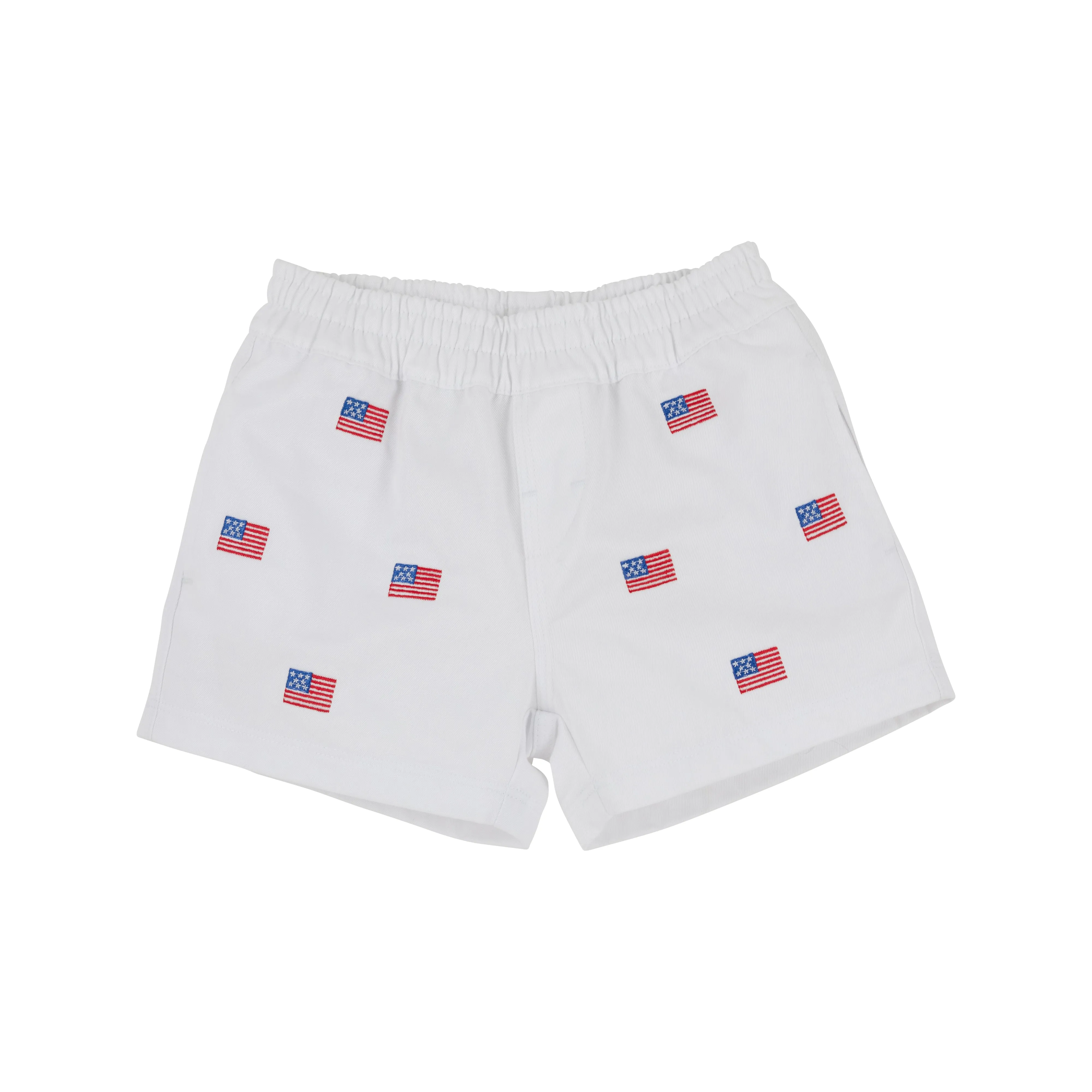Critter Sheffield Shorts (Twill) - Worth Avenue White with American Flags