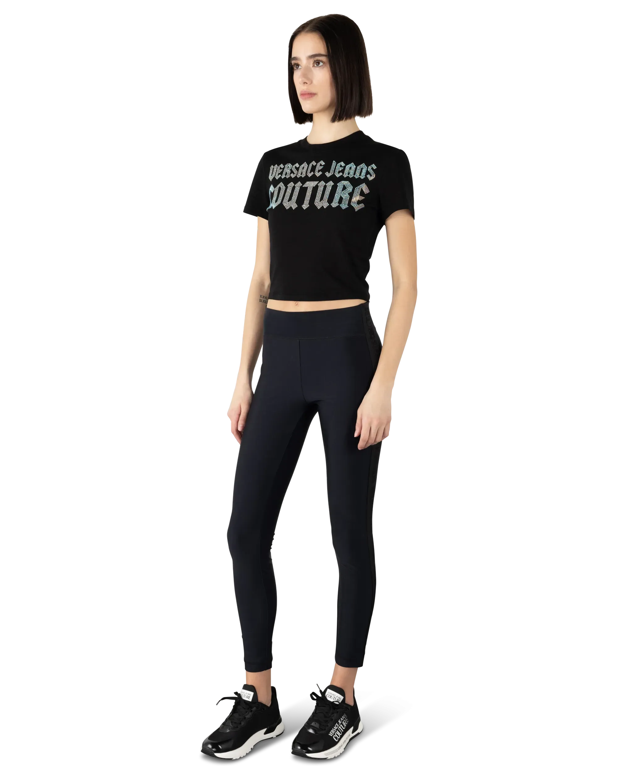 Crystal Gothic Logo Crop T-Shirt