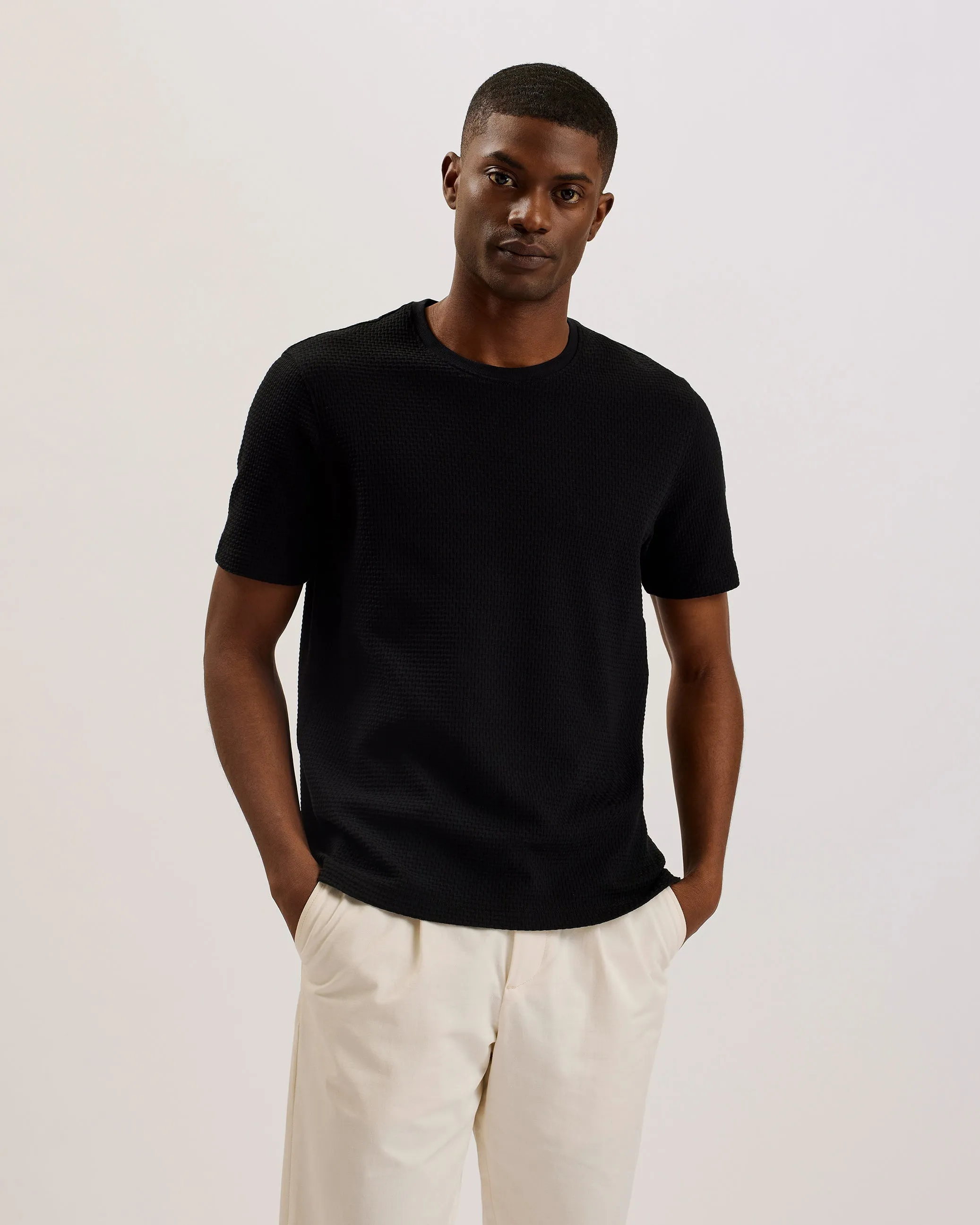 Curlys Short Sleeve Regular Textured T-Shirt Black