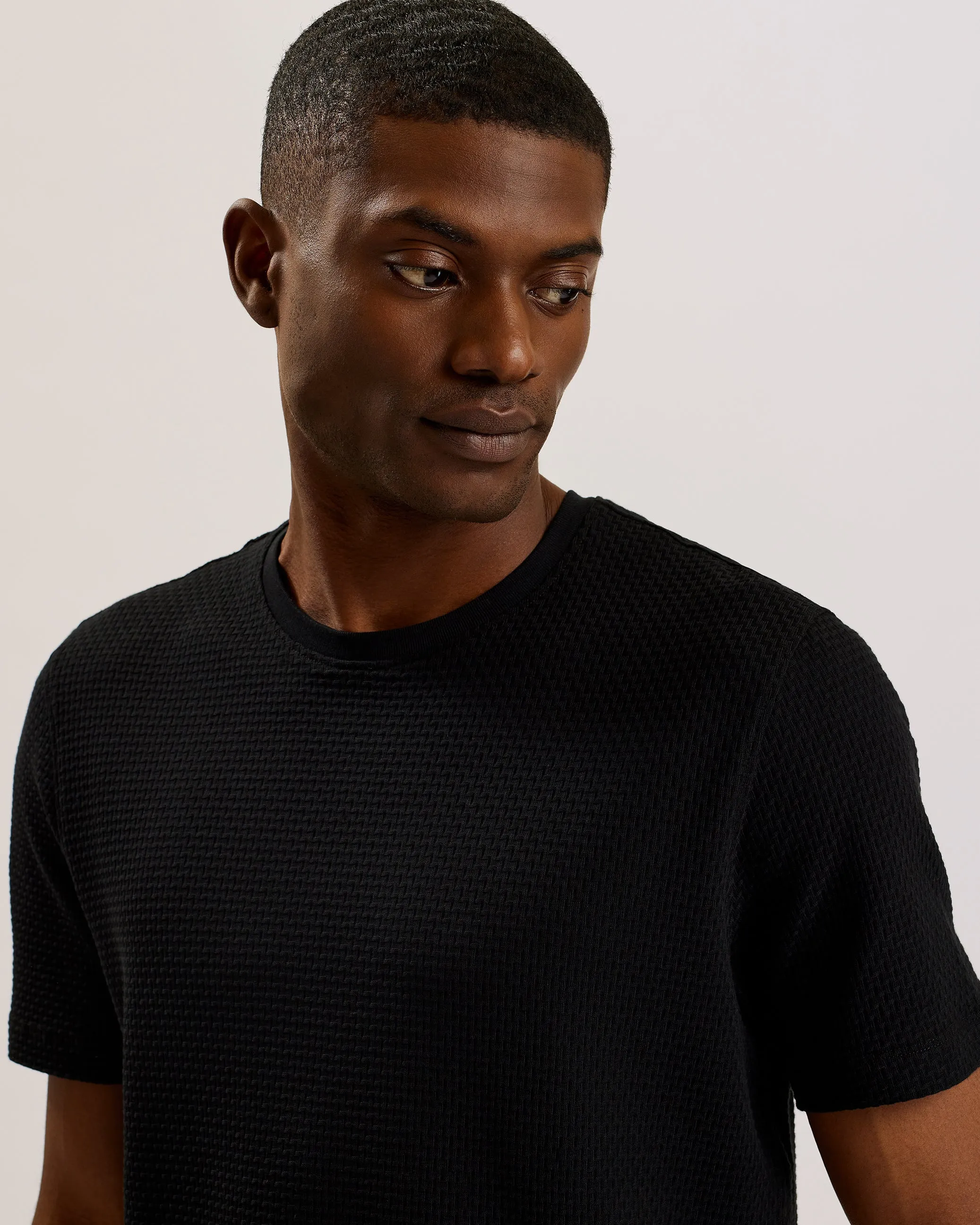 Curlys Short Sleeve Regular Textured T-Shirt Black