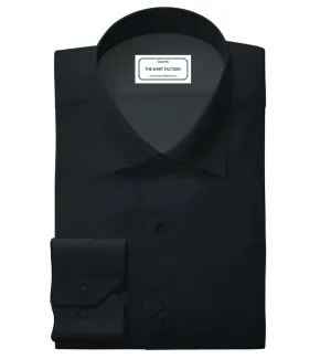 Custom Tailored Black Pure Cotton Shirt - CUS-10375