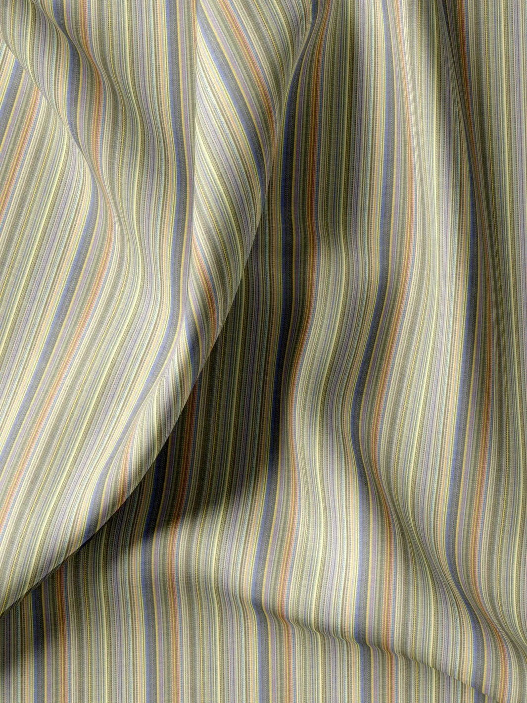 Custom Tailored Pure Cotton Multicolor Stripes Shirt - CUS-10363