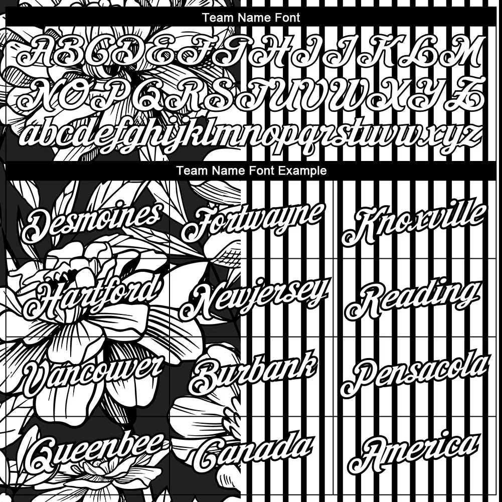 Custom White Black 3D Pattern Design Flower Performance T-Shirt