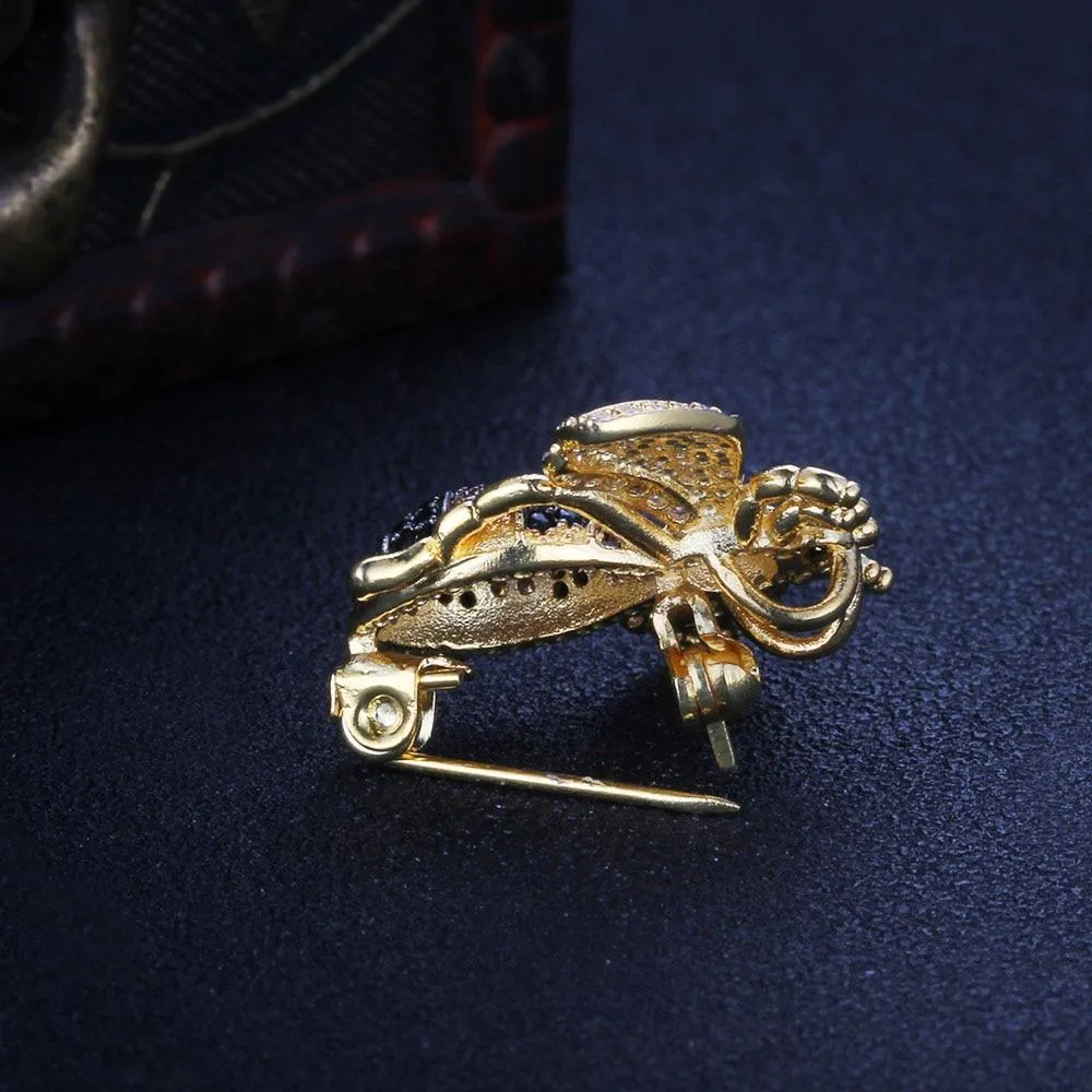 Cute Trendy Honey Bee Brooches for Women, Insect Shape Pins with Crystals, Badges for Female Clothes & Other Accessories
