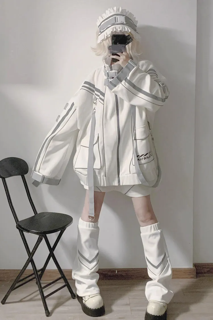 Cyberpunk Functional Long Sleeves Print Jirai Kei Handsome Sports Coat 2 Colors