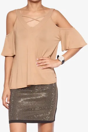 Damaris Cold Shoulder Jersey Top