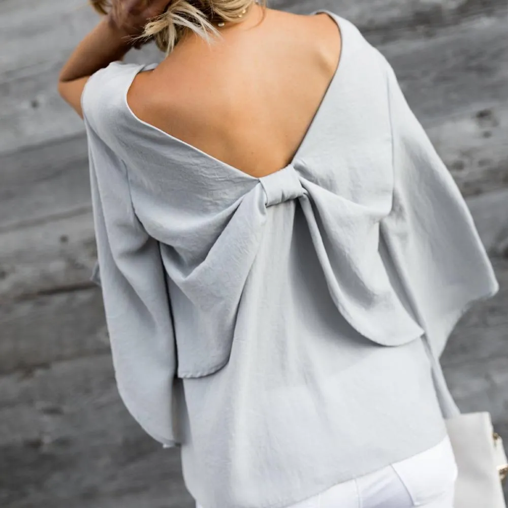 Damen graziöses Schleife T- Shirt