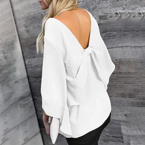 Damen graziöses Schleife T- Shirt