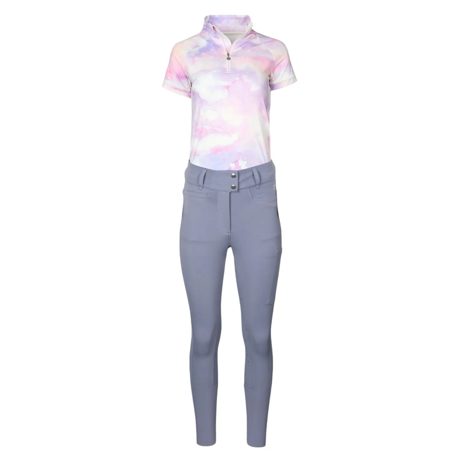 Dapplebay Lavender Haze 1/4 Zip Light Riding Top-Short Sleeve