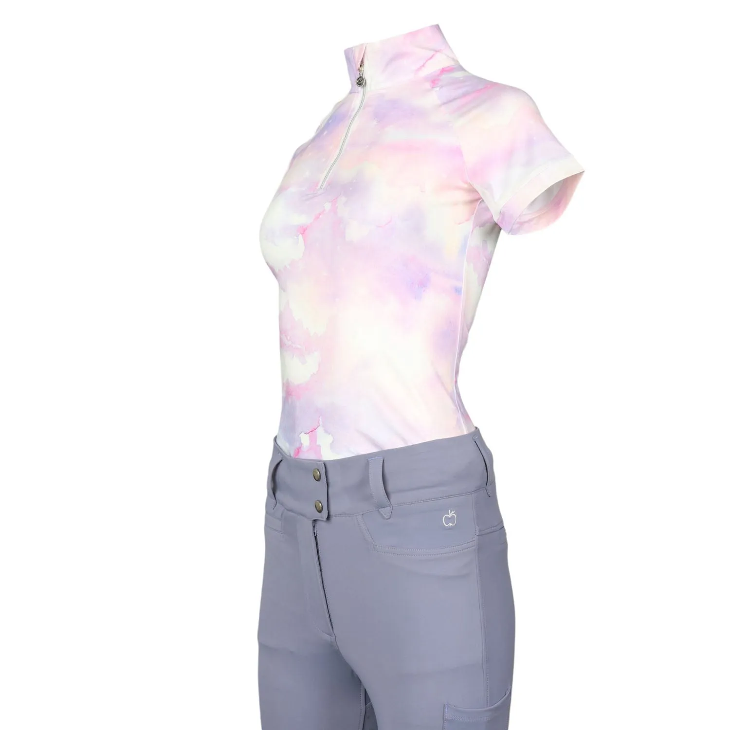 Dapplebay Lavender Haze 1/4 Zip Light Riding Top-Short Sleeve