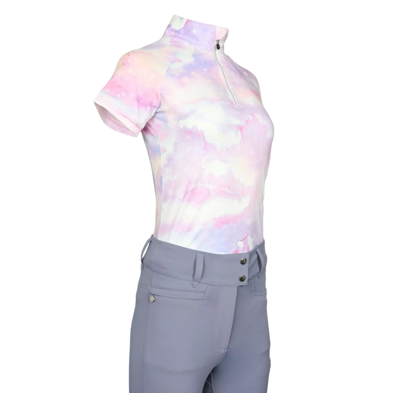 Dapplebay Lavender Haze 1/4 Zip Light Riding Top-Short Sleeve