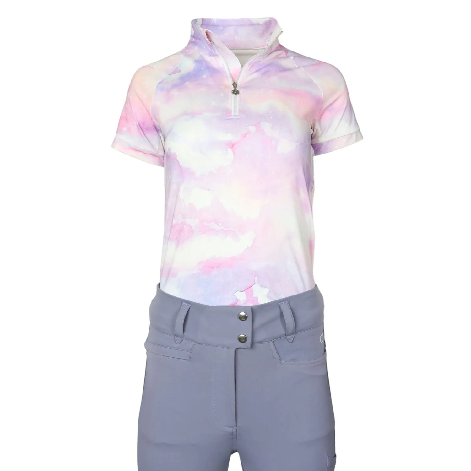 Dapplebay Lavender Haze 1/4 Zip Light Riding Top-Short Sleeve