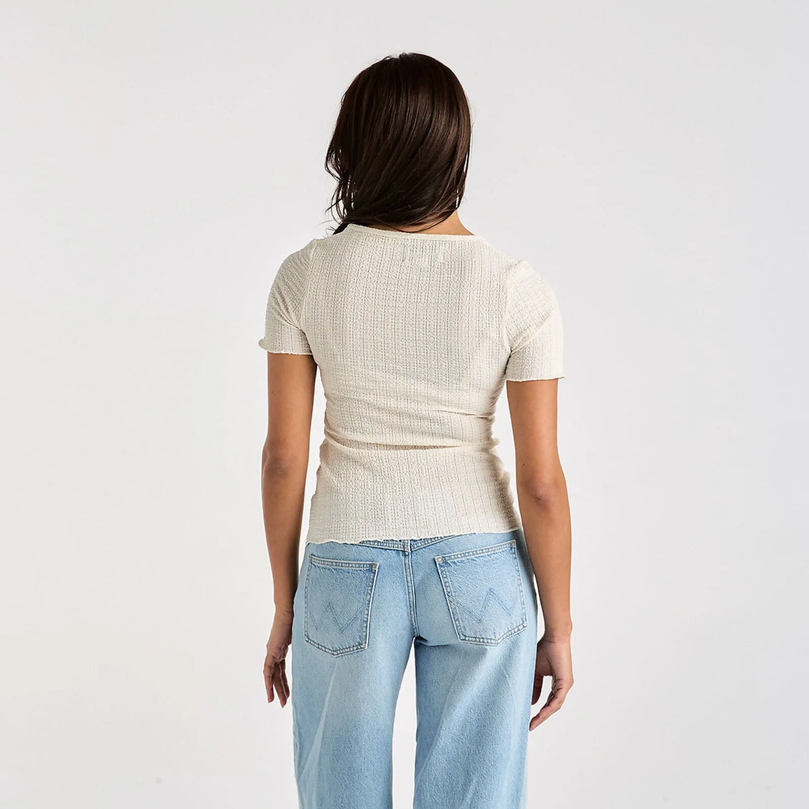 Daria Button Tee | Vintage White