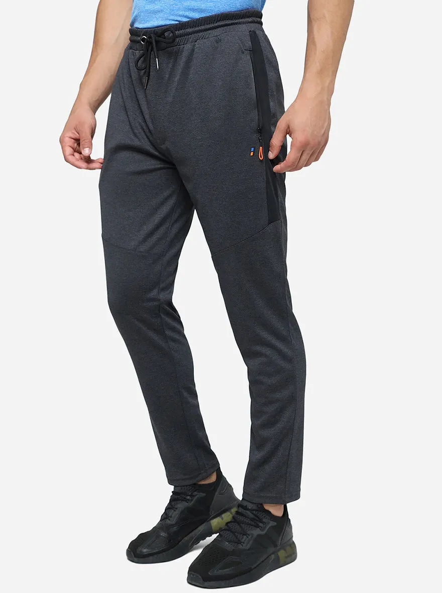 Dark Grey Solid Slim Fit Track Pant | Jade Play