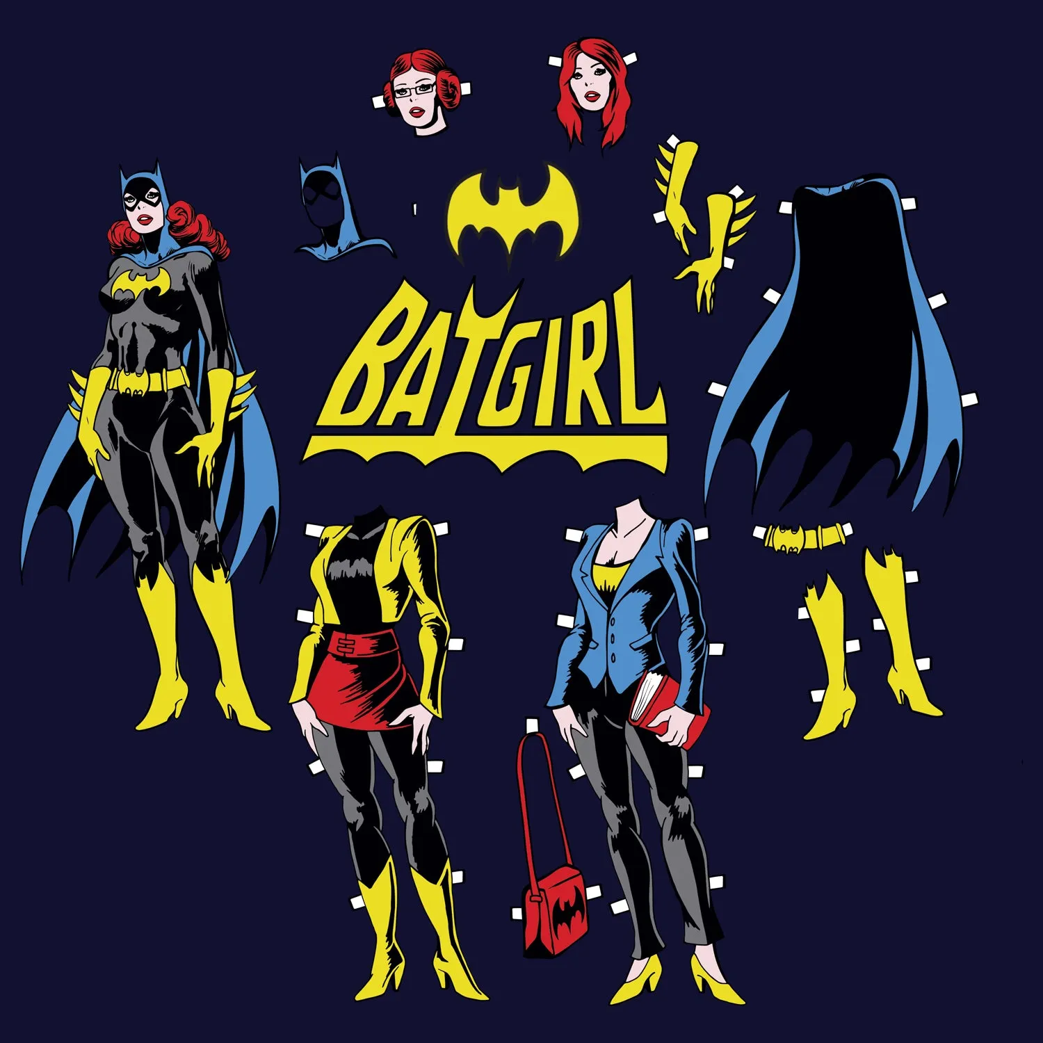 DC Comics Batgirl Logo Cut Out Official Women's T-shirt (Navy)