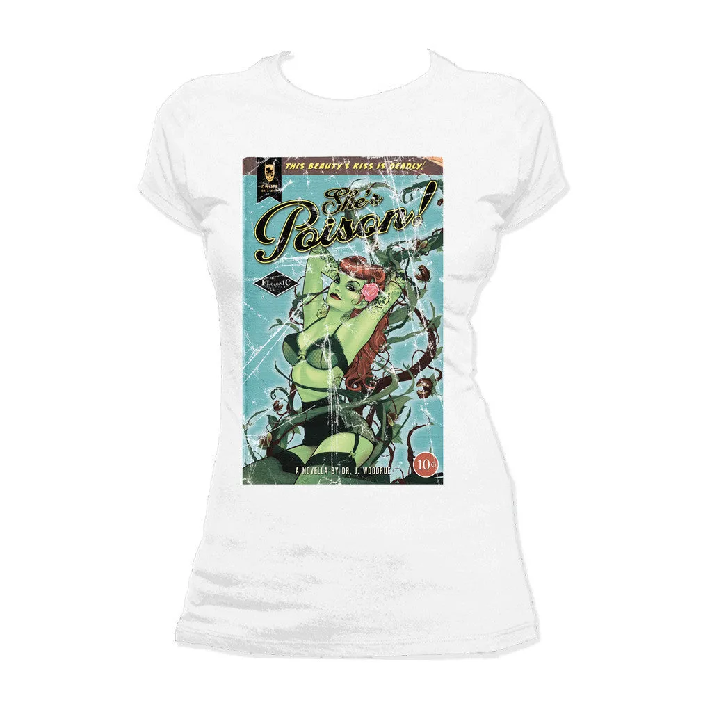 DC Comics Bombshells Poison Ivy Cover Poison Official Women's T-shirt (White)