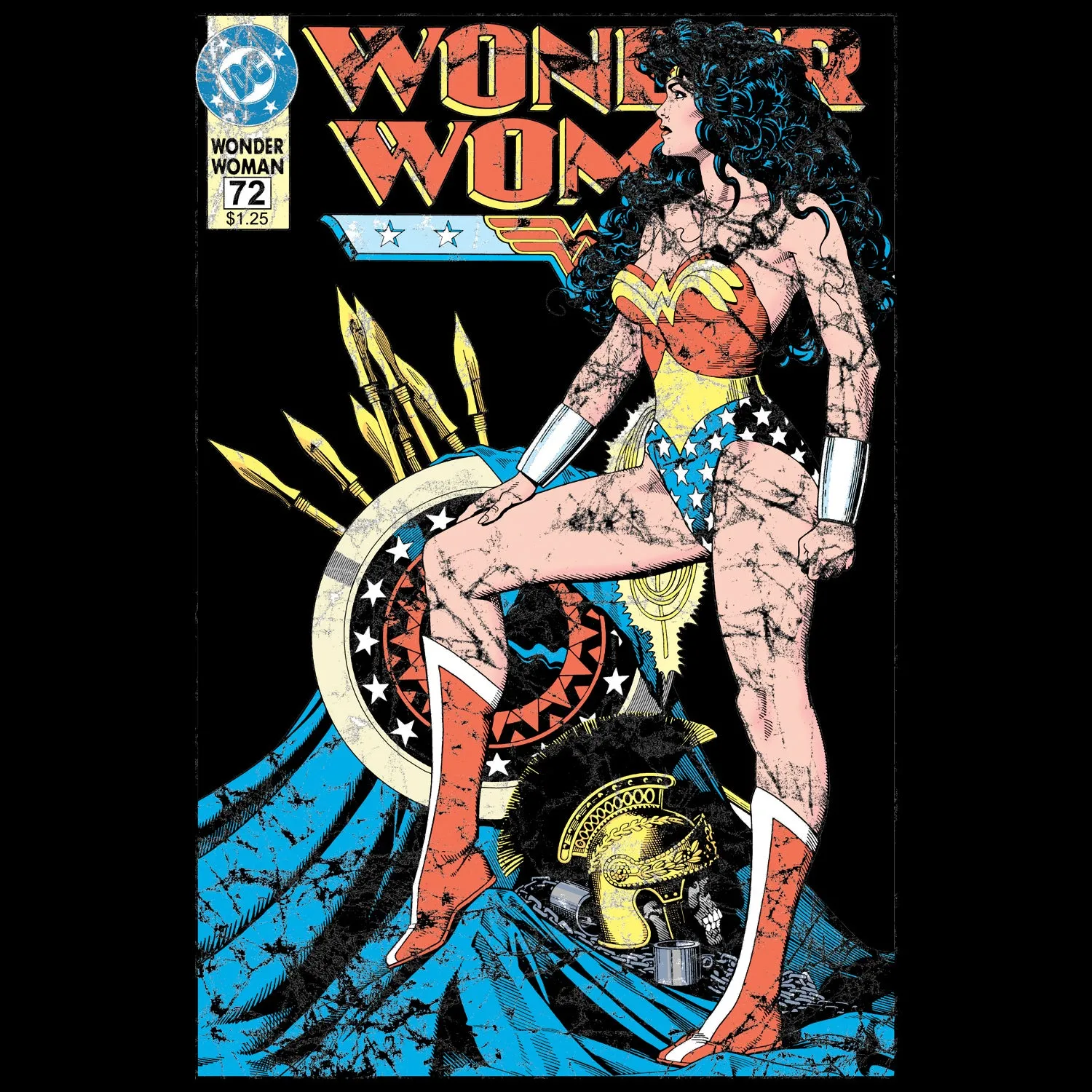 DC Comics Wonder Woman Cover #55 Official Women's T-shirt (Black)