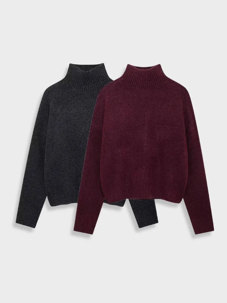DCRB Burgundy Turtleneck