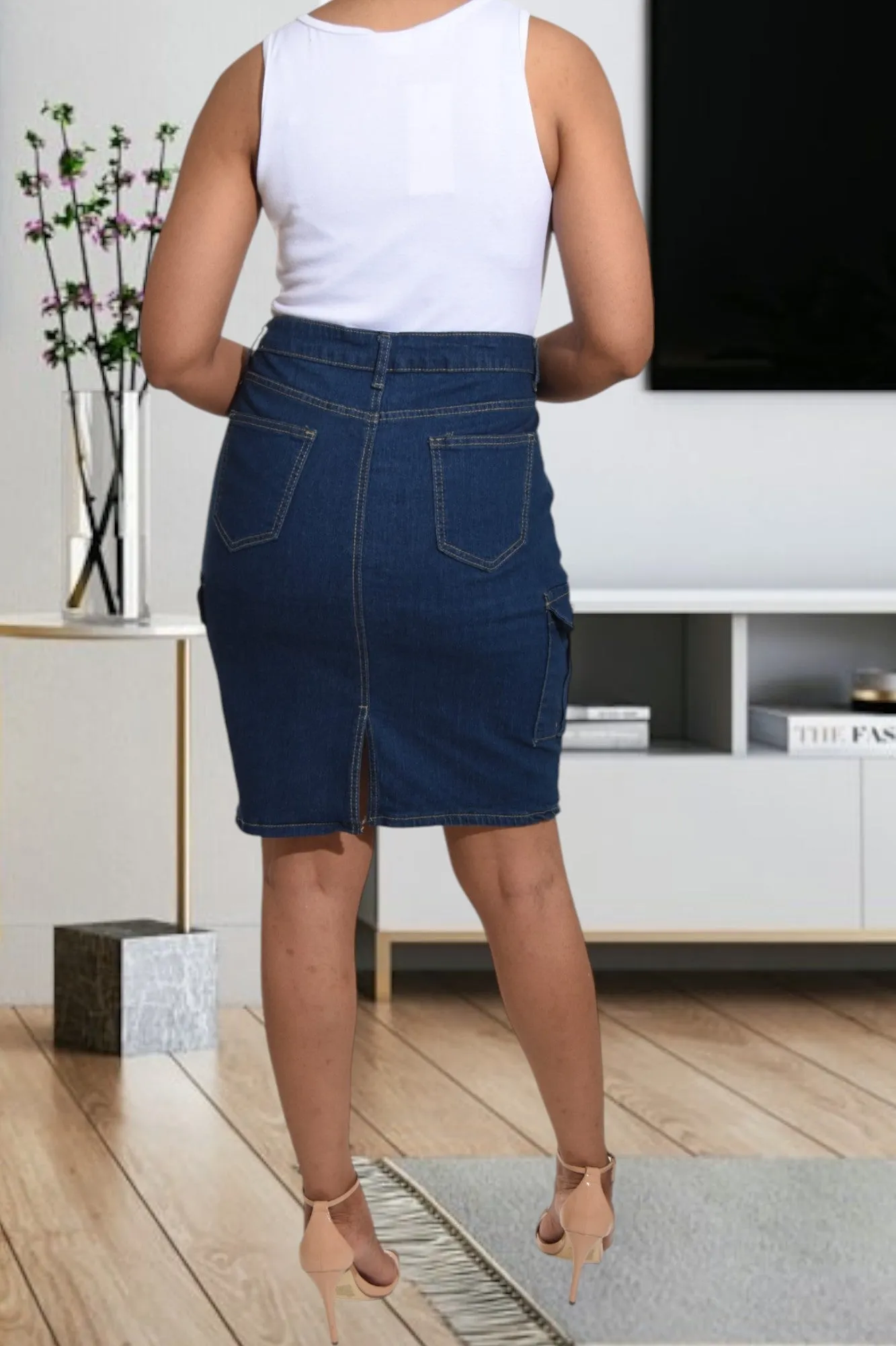 Denim Side Pocket Skirt