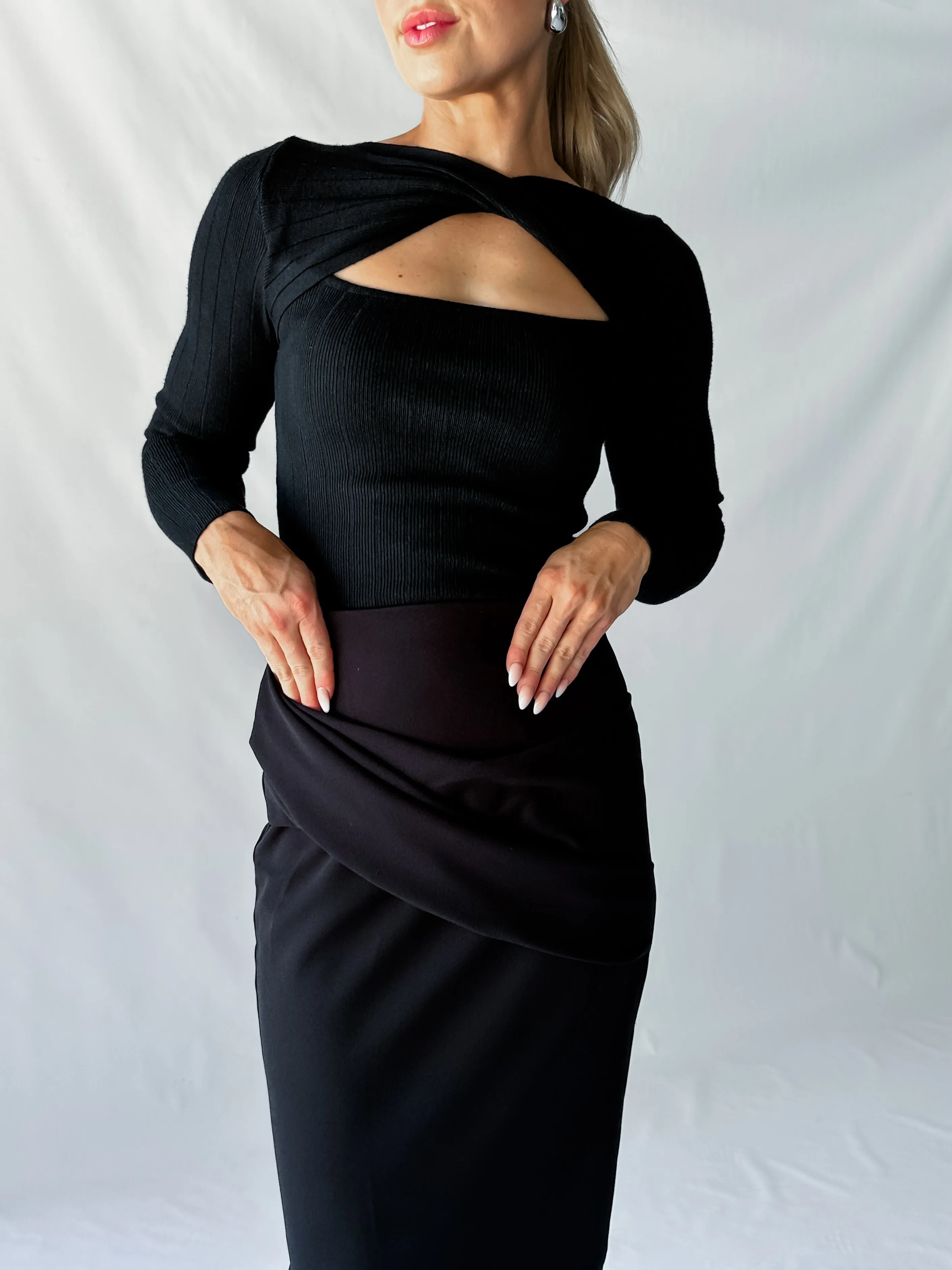 DIANA MIDI SKIRT - BLACK