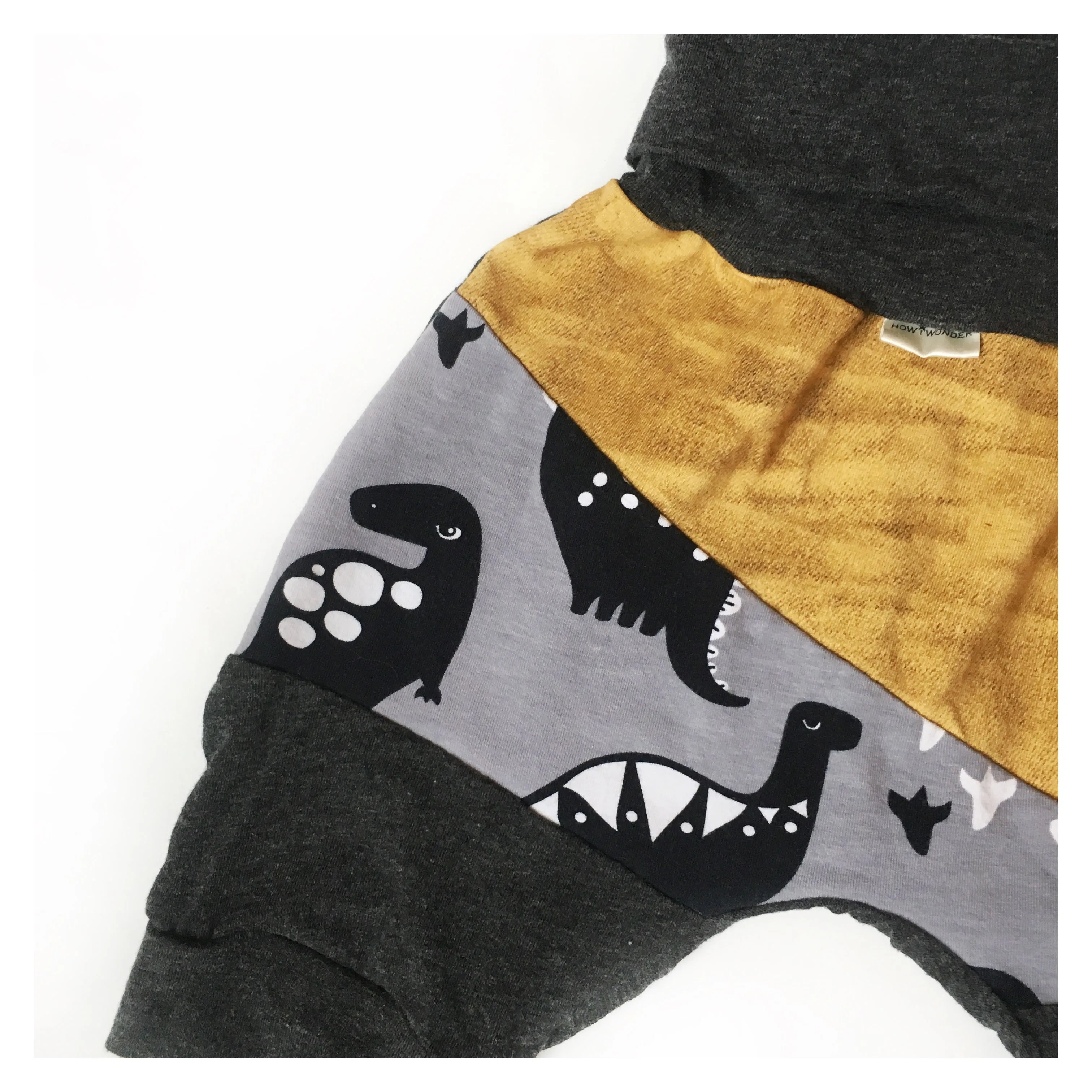 Dinosaur Harem Shorts, Grow-With-Me