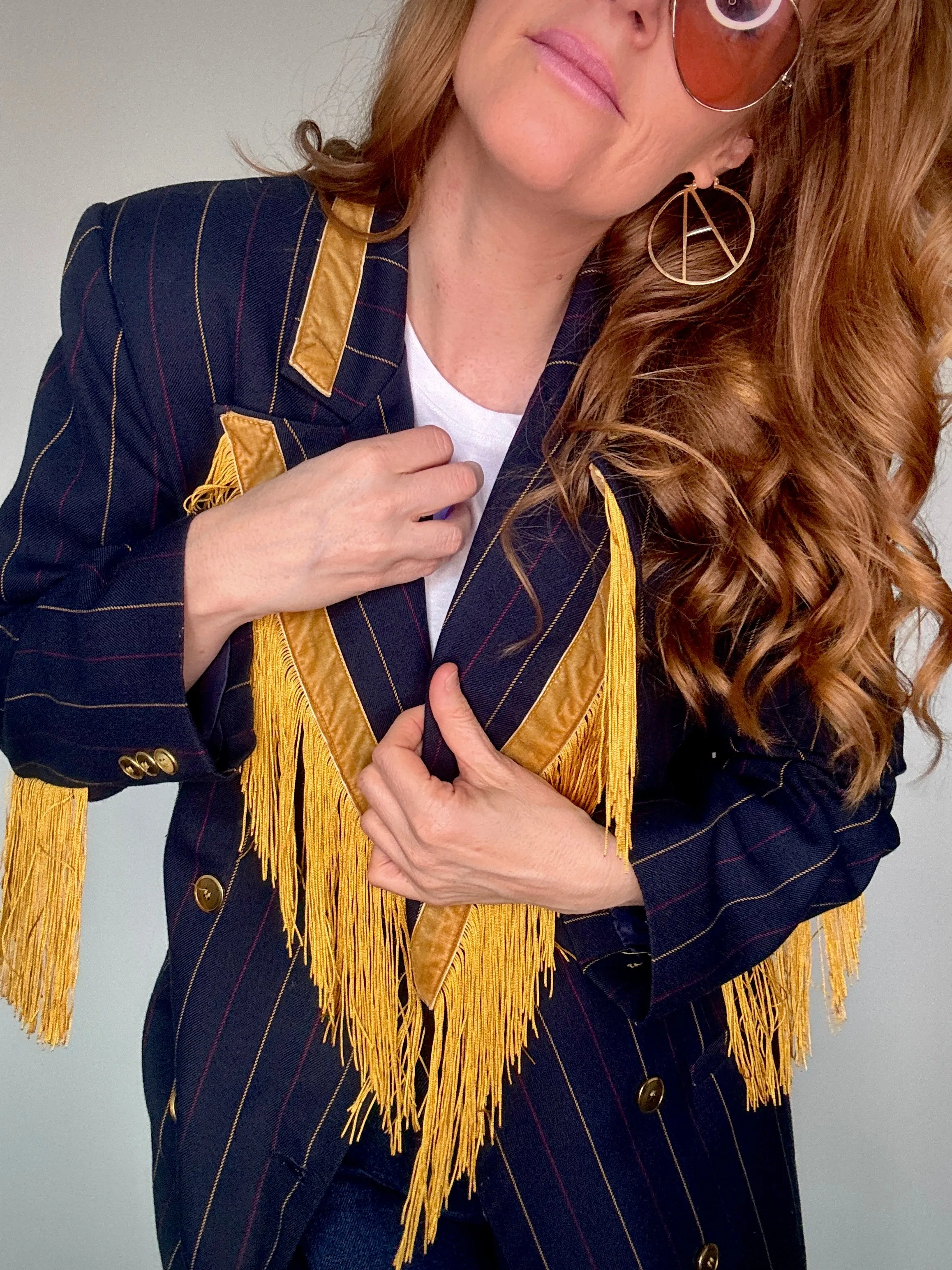 Dolly Blazer in Pinstripe Seltzer