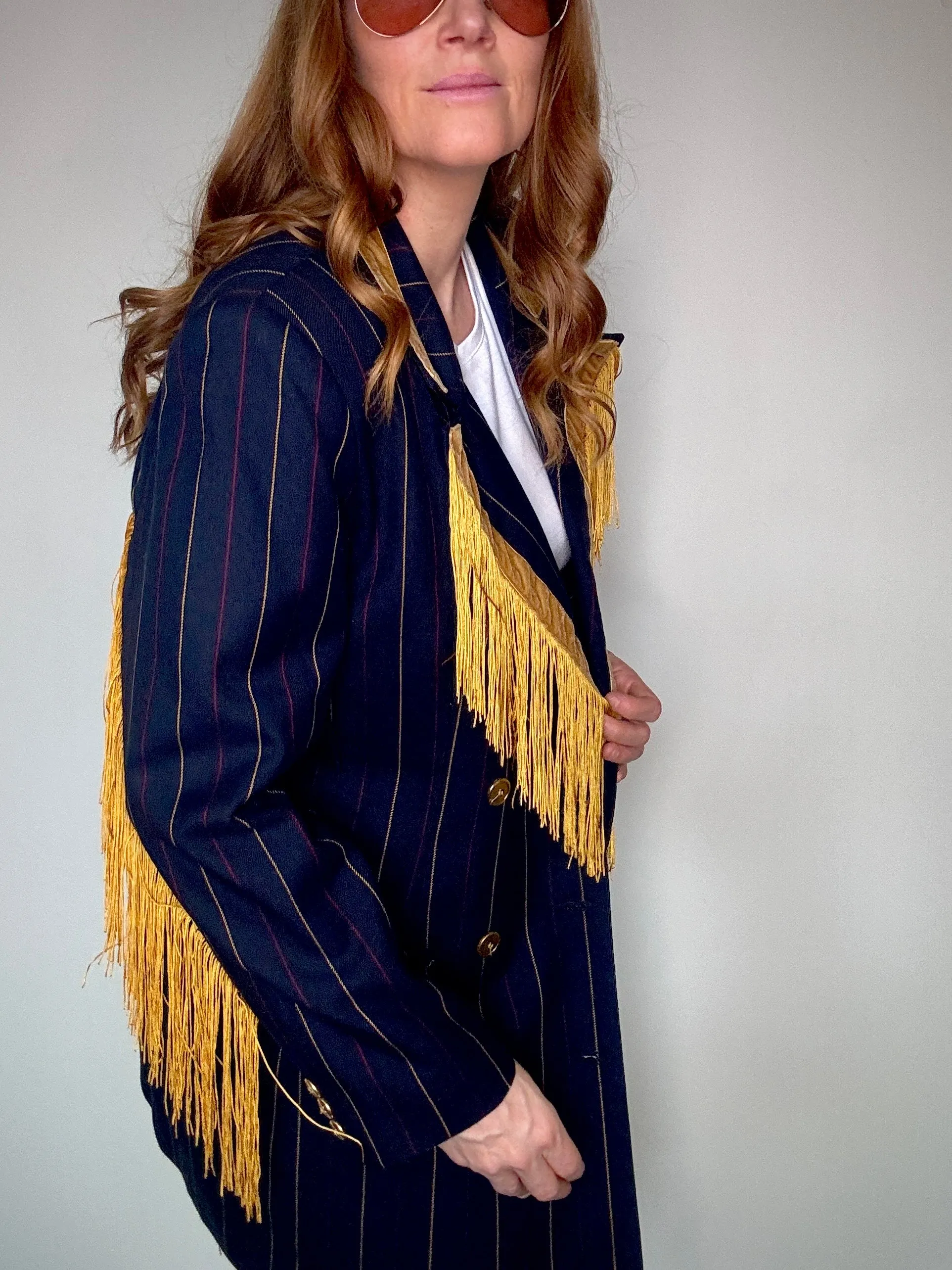 Dolly Blazer in Pinstripe Seltzer