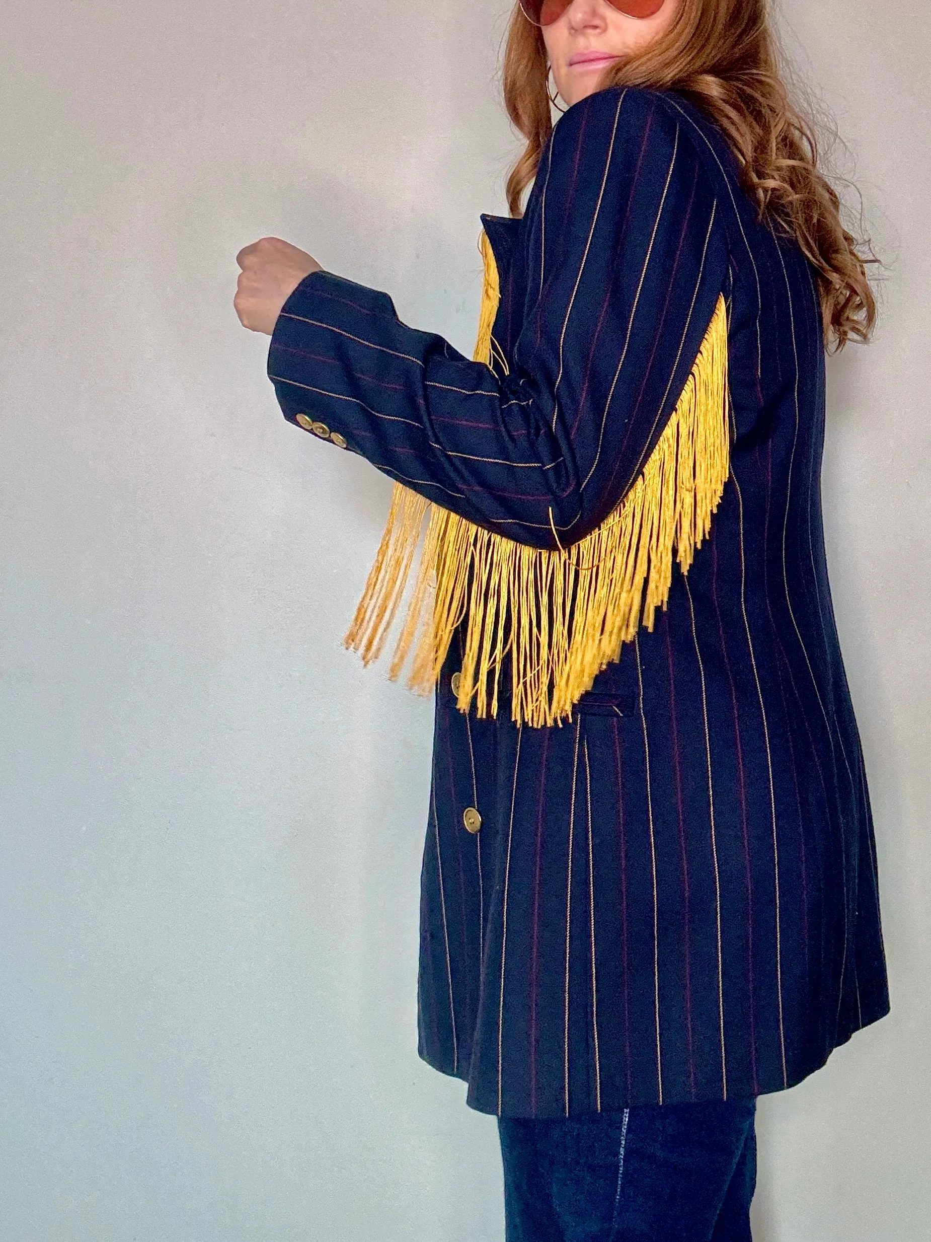 Dolly Blazer in Pinstripe Seltzer