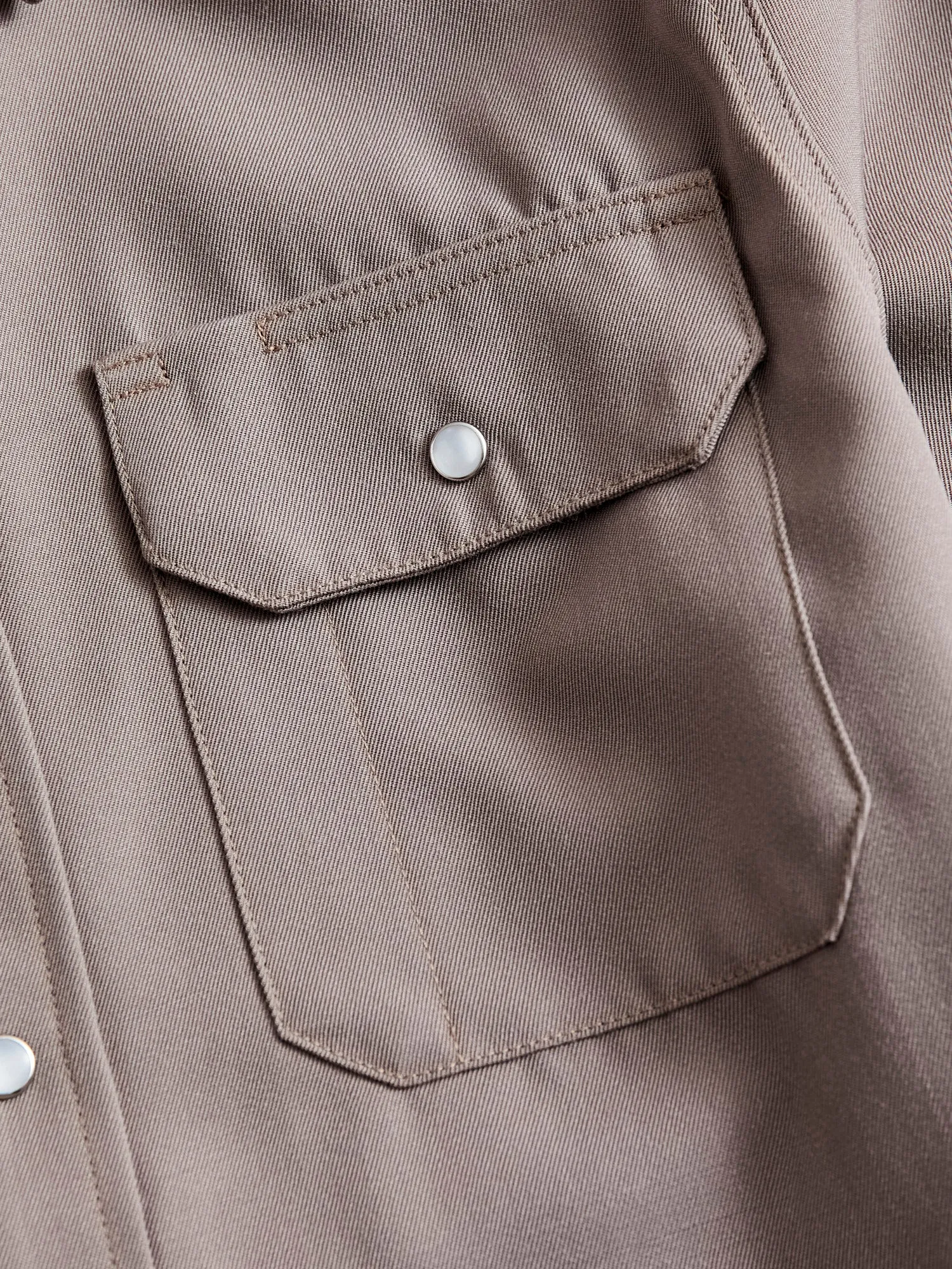 Drover Overshirt in Smoke Gabardine