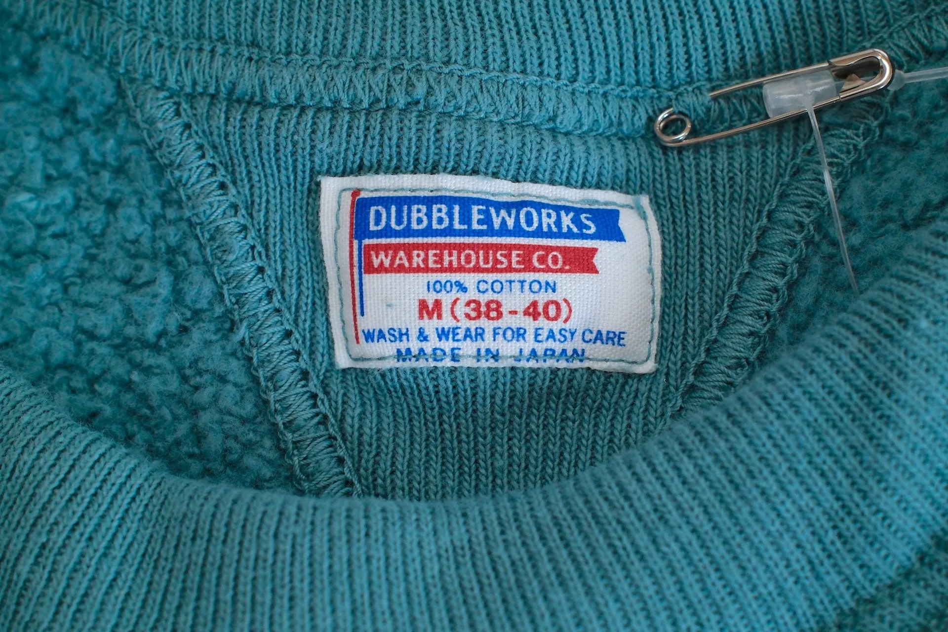 Dubble Works 11oz "Tsuri-ami" Loopwheeled Sweatshirt (Turquoise Blue)