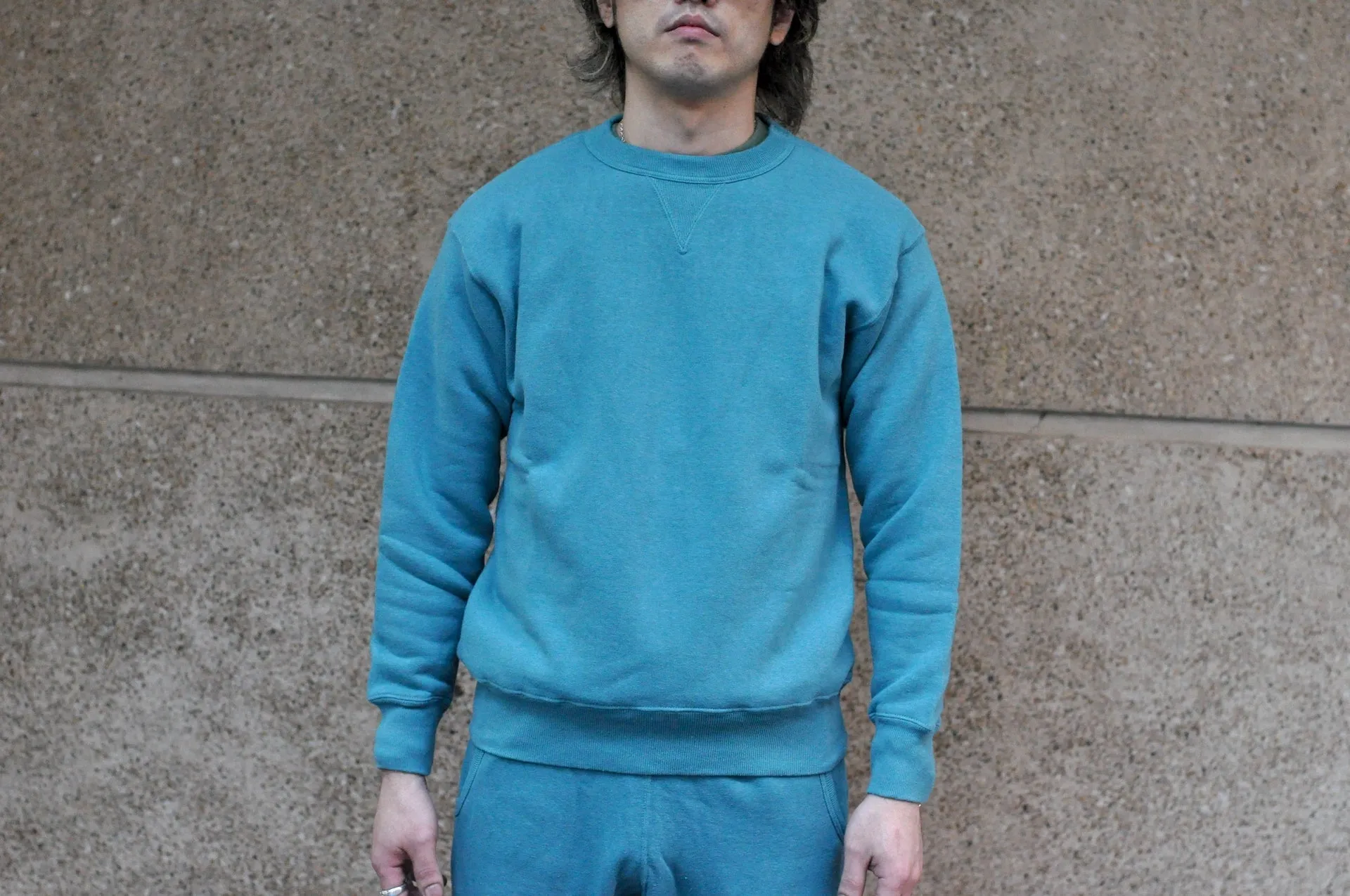 Dubble Works 11oz "Tsuri-ami" Loopwheeled Sweatshirt (Turquoise Blue)