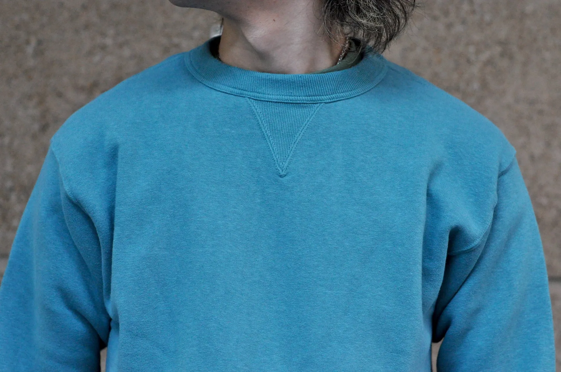Dubble Works 11oz "Tsuri-ami" Loopwheeled Sweatshirt (Turquoise Blue)