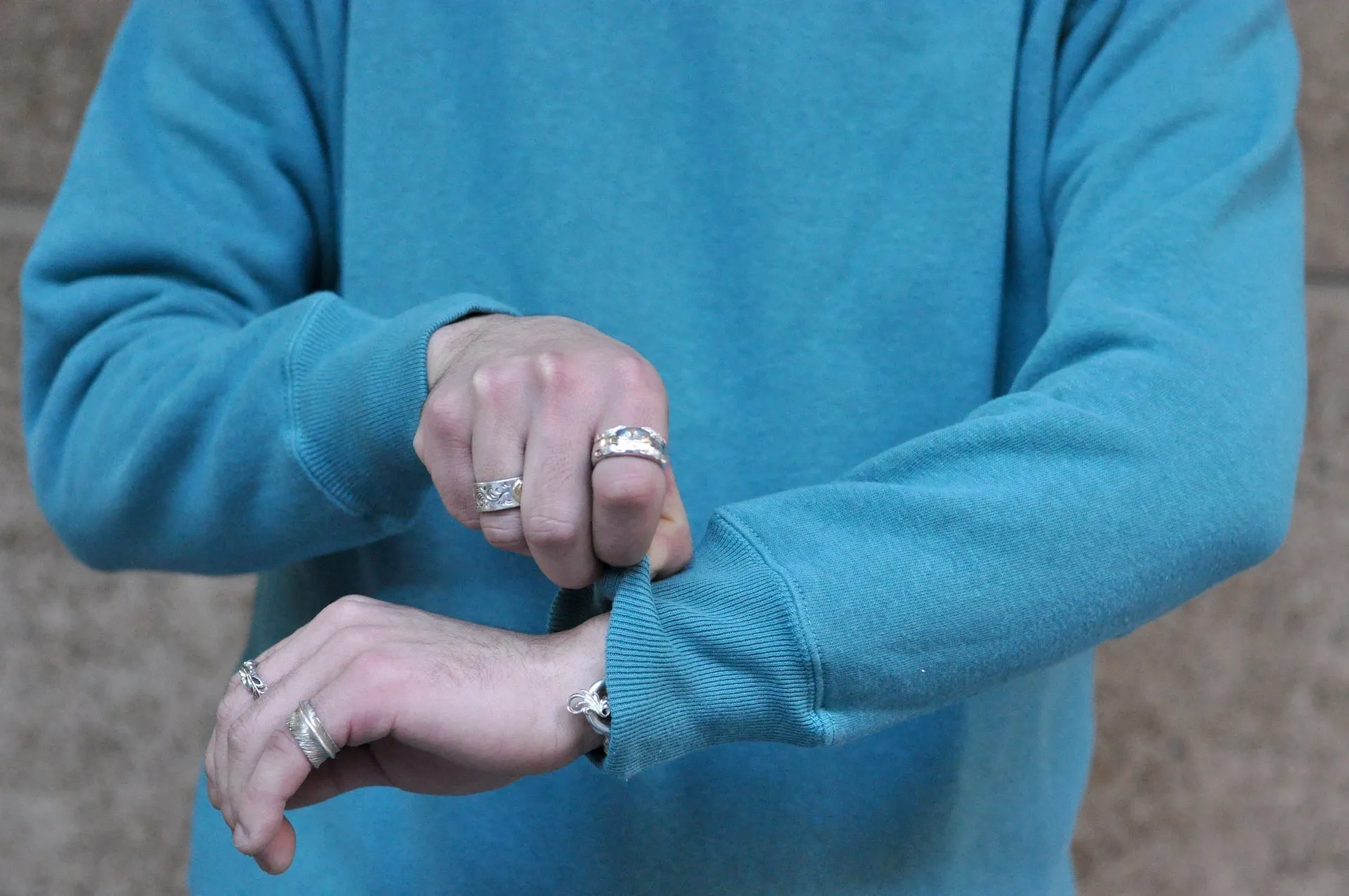 Dubble Works 11oz "Tsuri-ami" Loopwheeled Sweatshirt (Turquoise Blue)