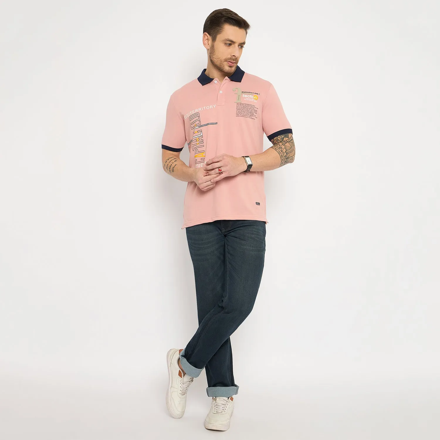 Duke Men Half Sleeve Cotton Tshirt (ONLF305)