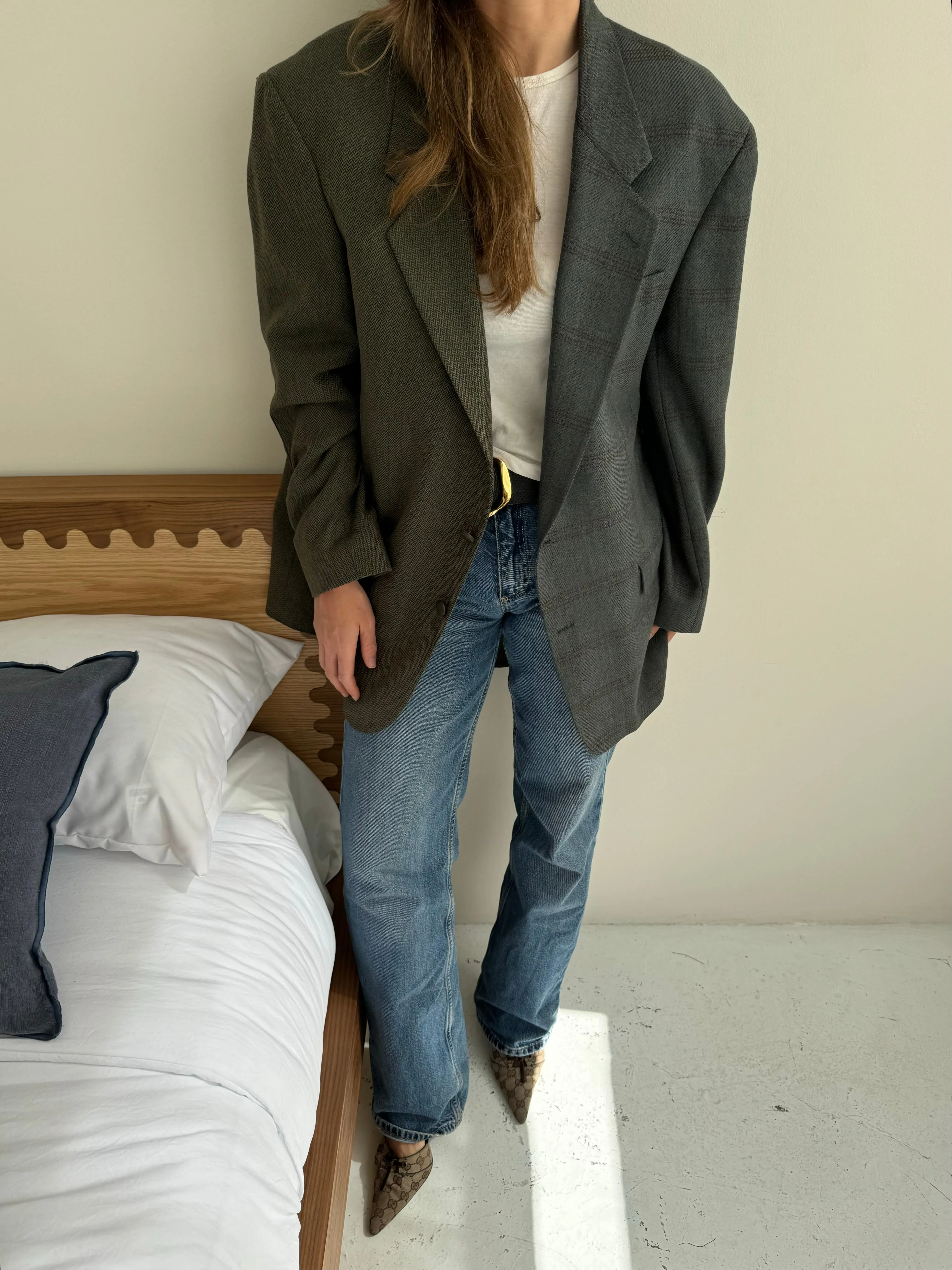 Dusty blue contrasted blazer