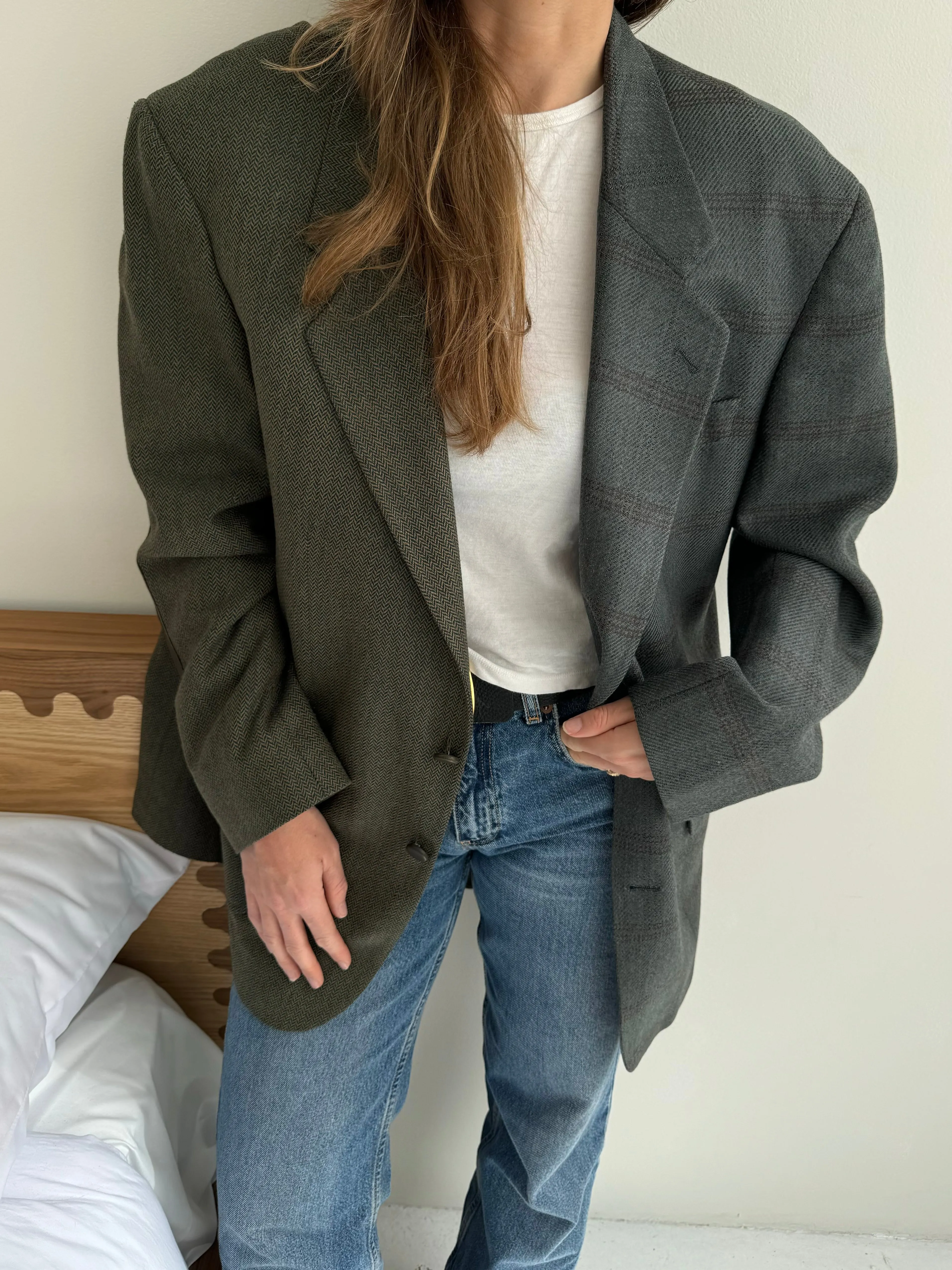 Dusty blue contrasted blazer