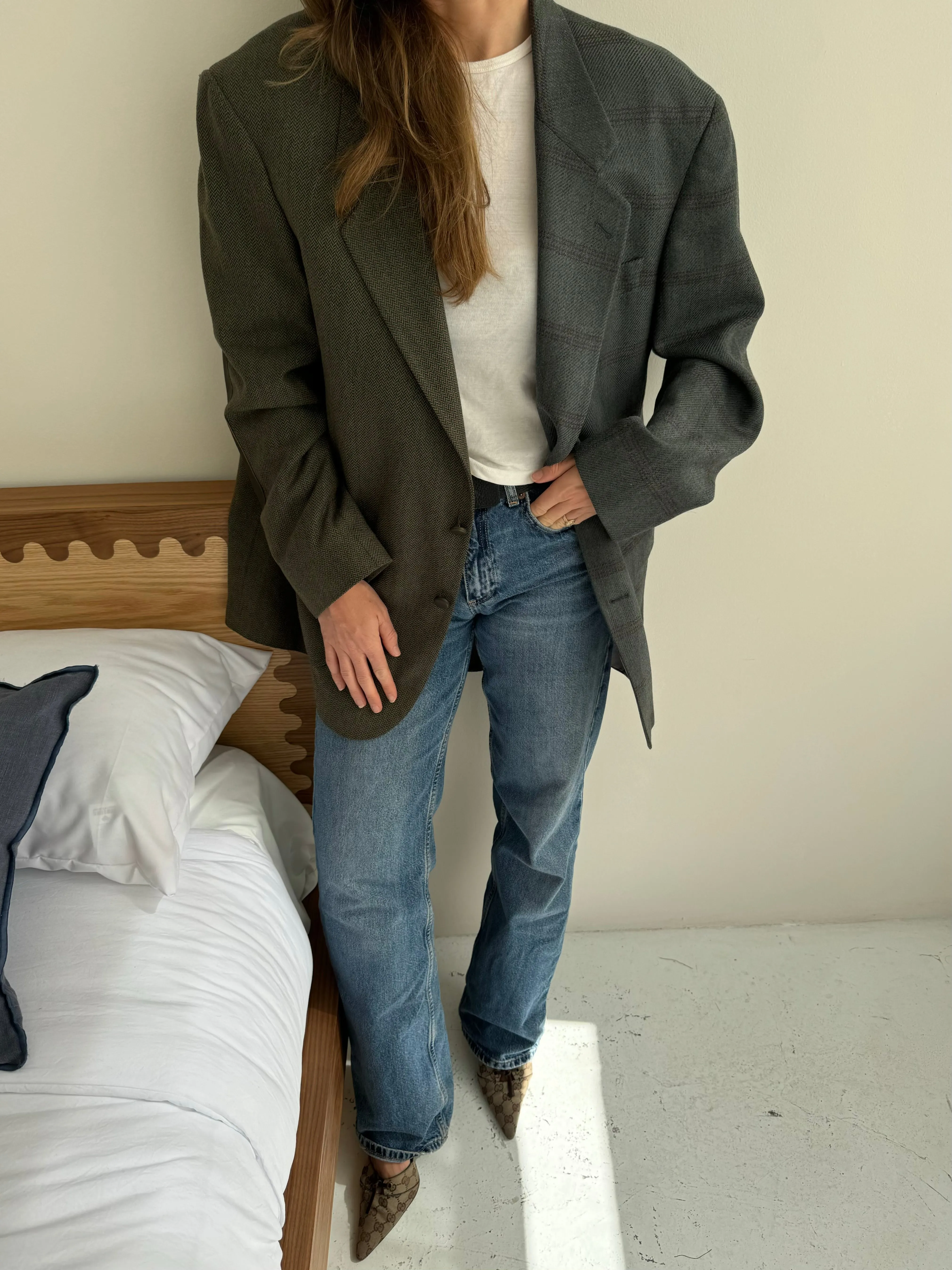 Dusty blue contrasted blazer