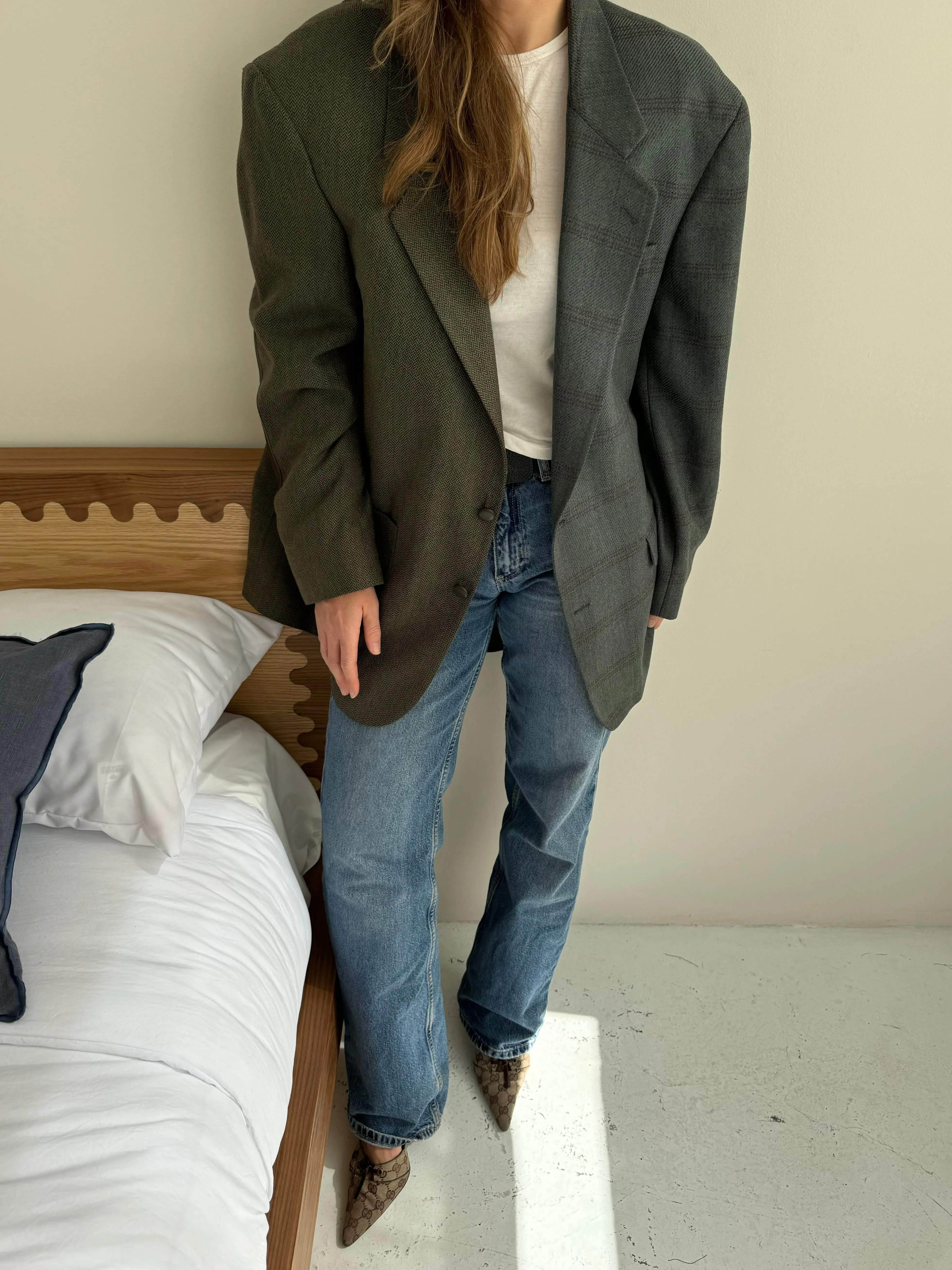 Dusty blue contrasted blazer