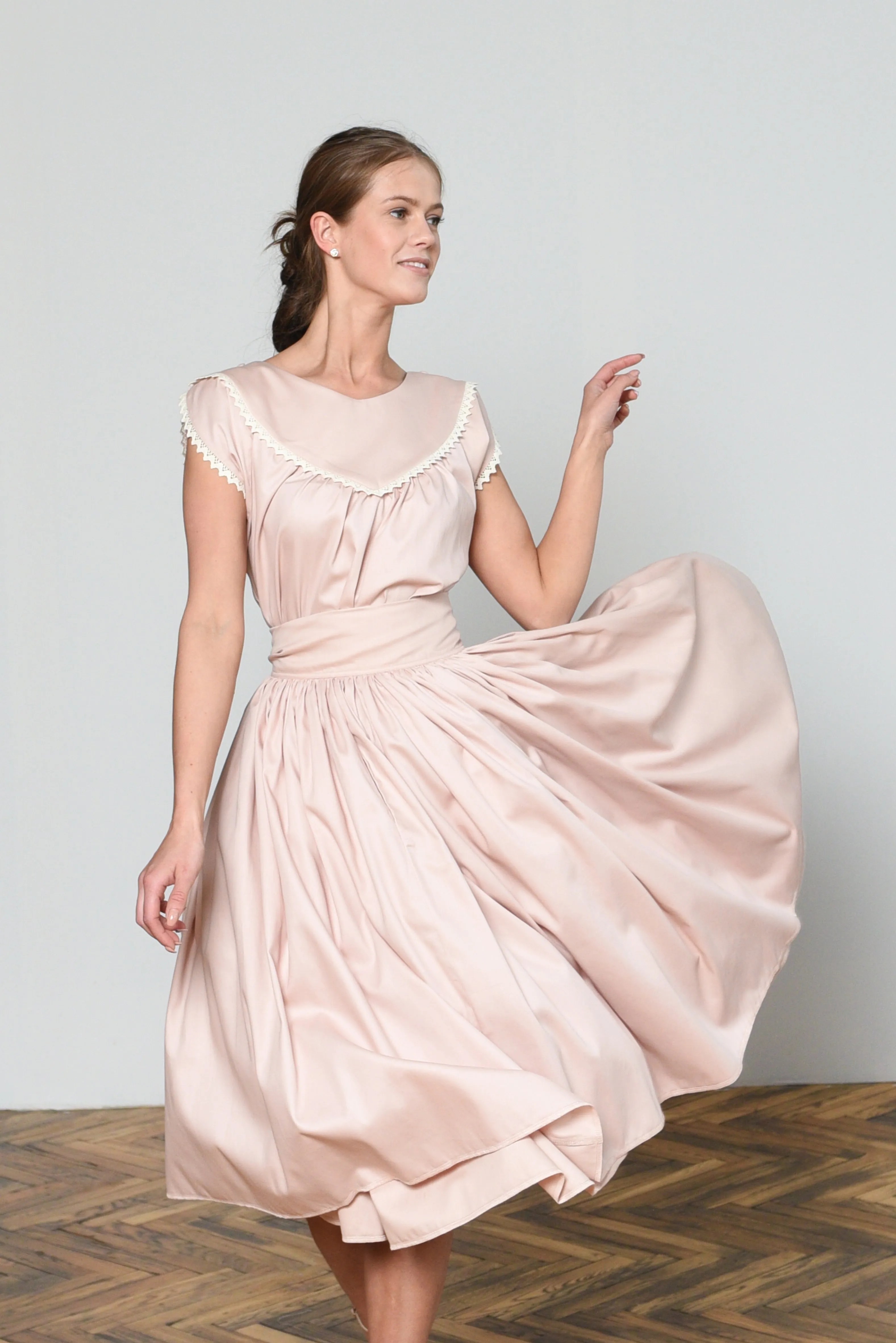 Edith Set With Skirt and Blouse in Vintage Pink