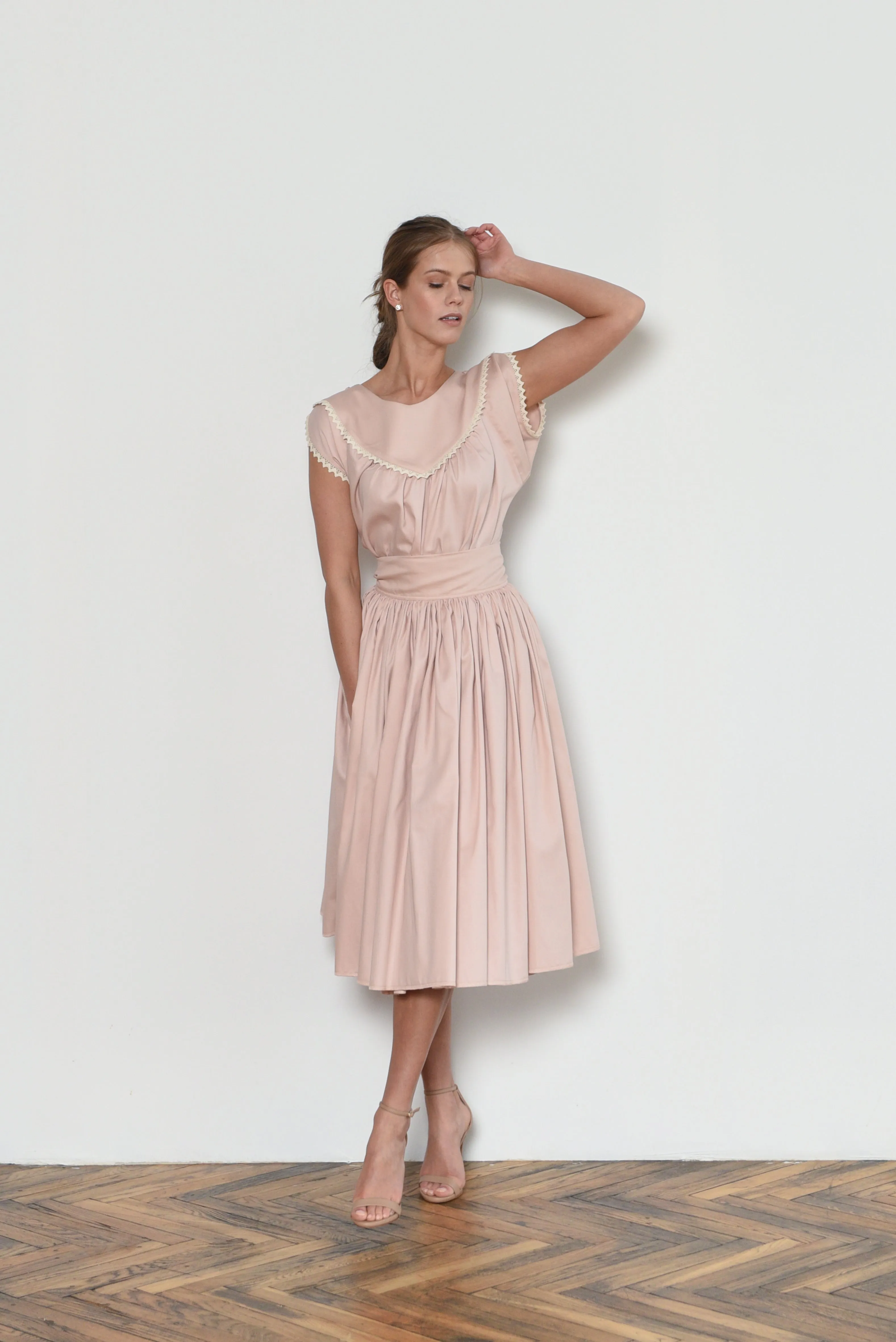 Edith Set With Skirt and Blouse in Vintage Pink
