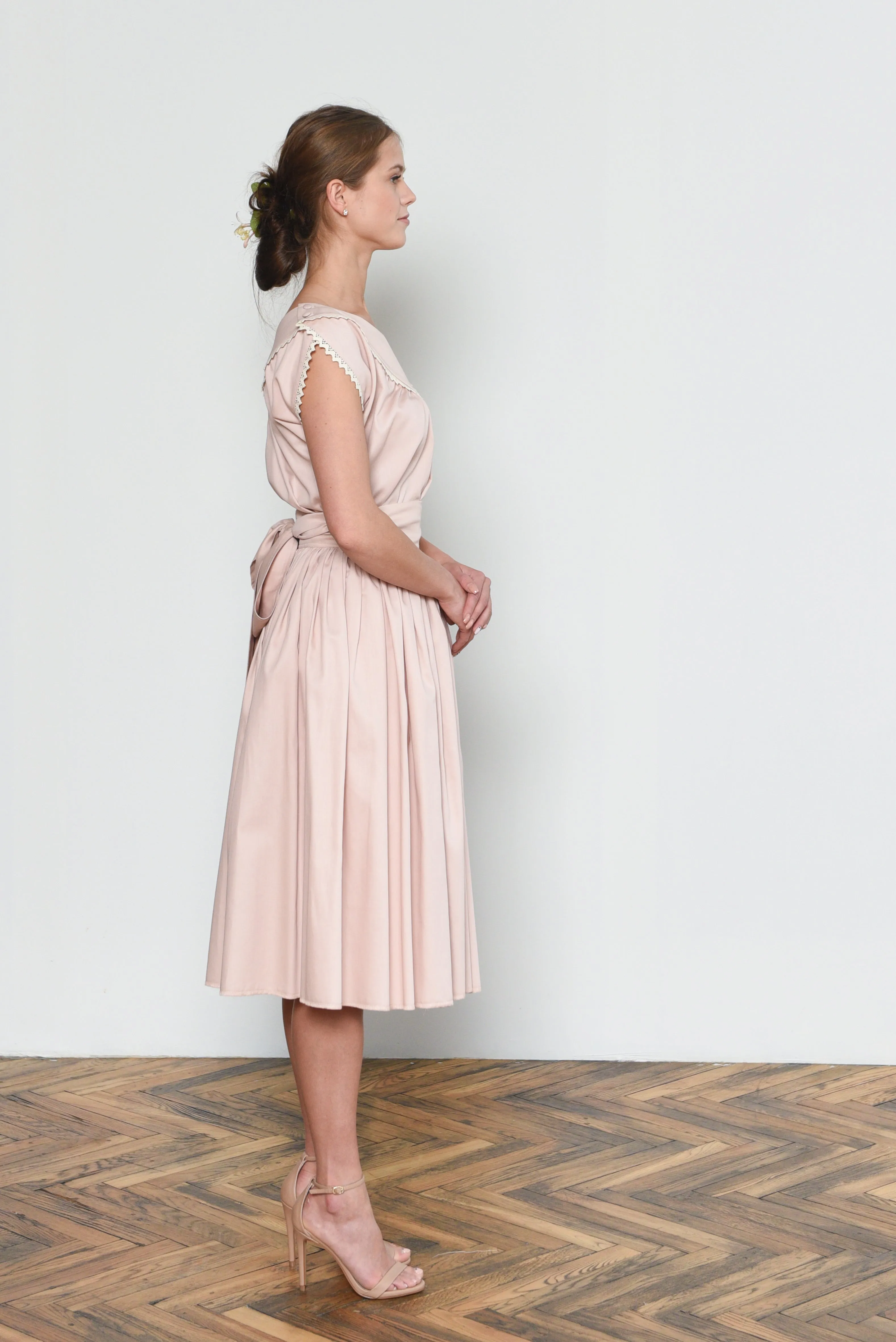 Edith Set With Skirt and Blouse in Vintage Pink
