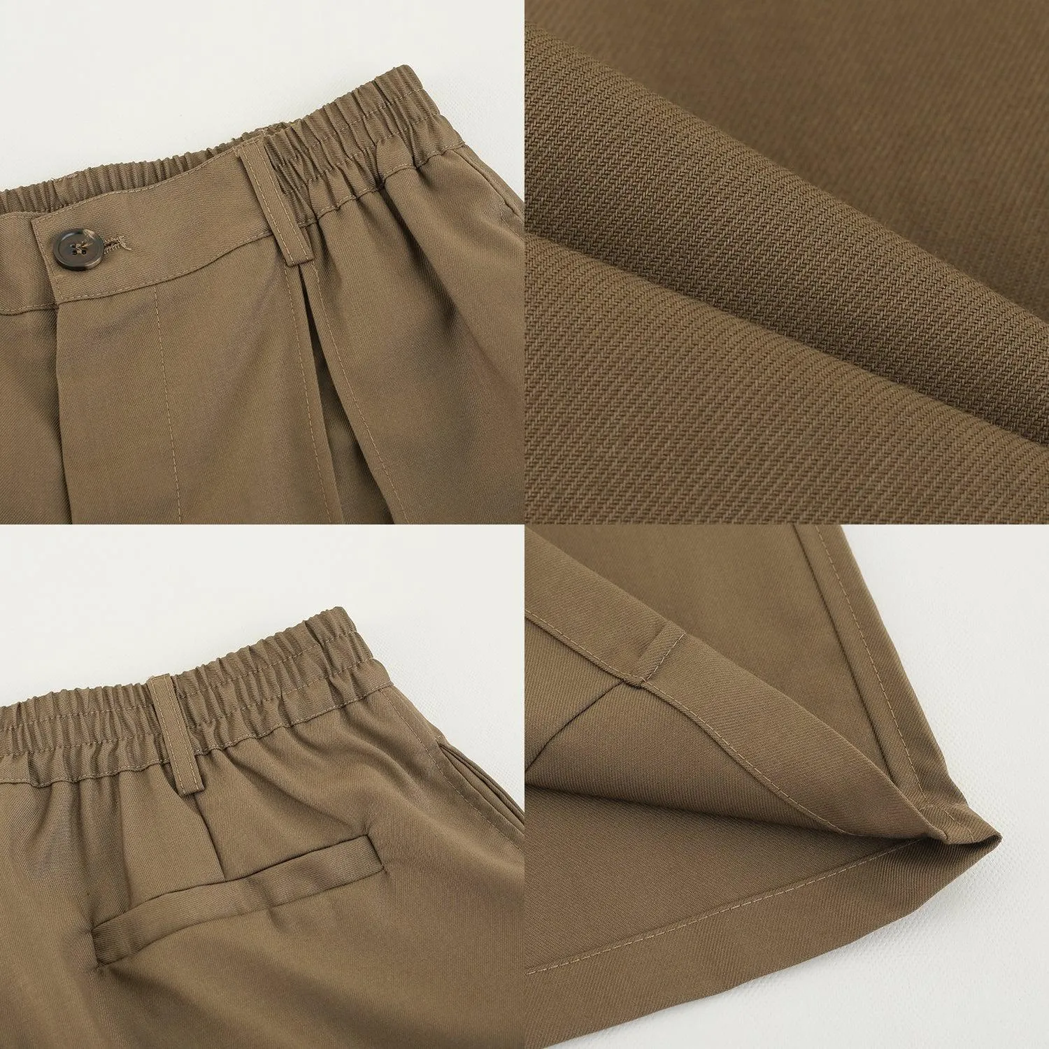 Elastic Waist Pleated Shorts
