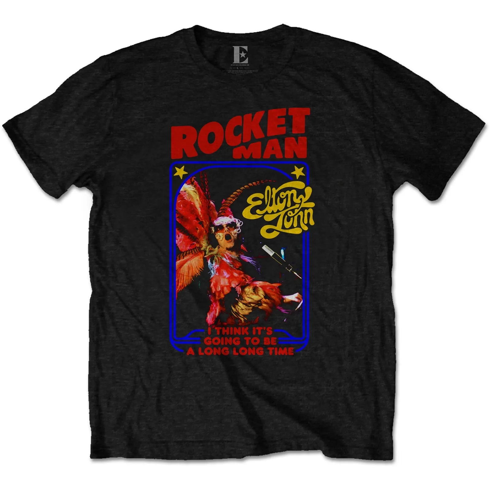Elton John Unisex T-Shirt: Rocket Man Feather Suit  (RO)