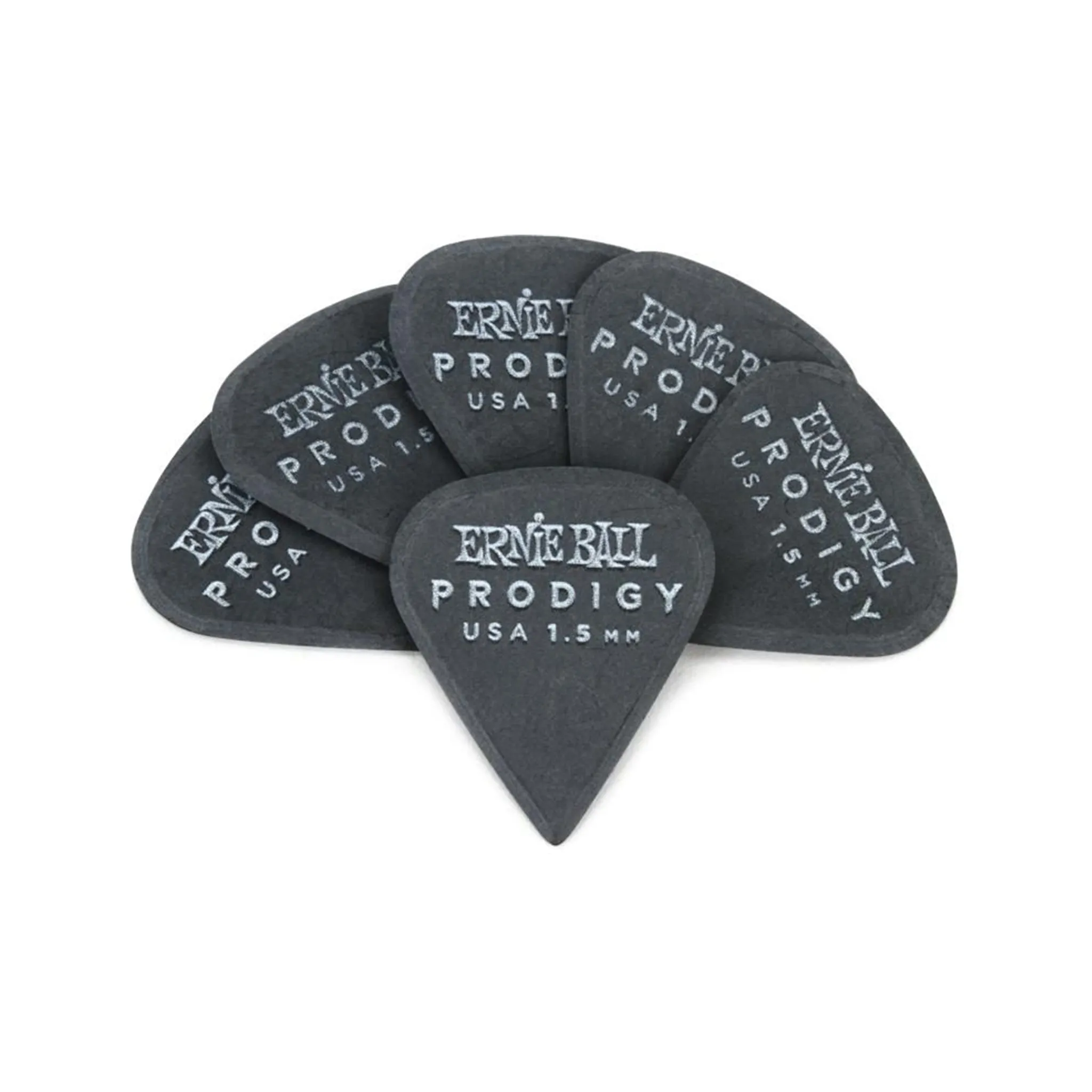Ernie Ball 1.5mm Sharp Prodigy Guitar Picks, 6-Pack, Black