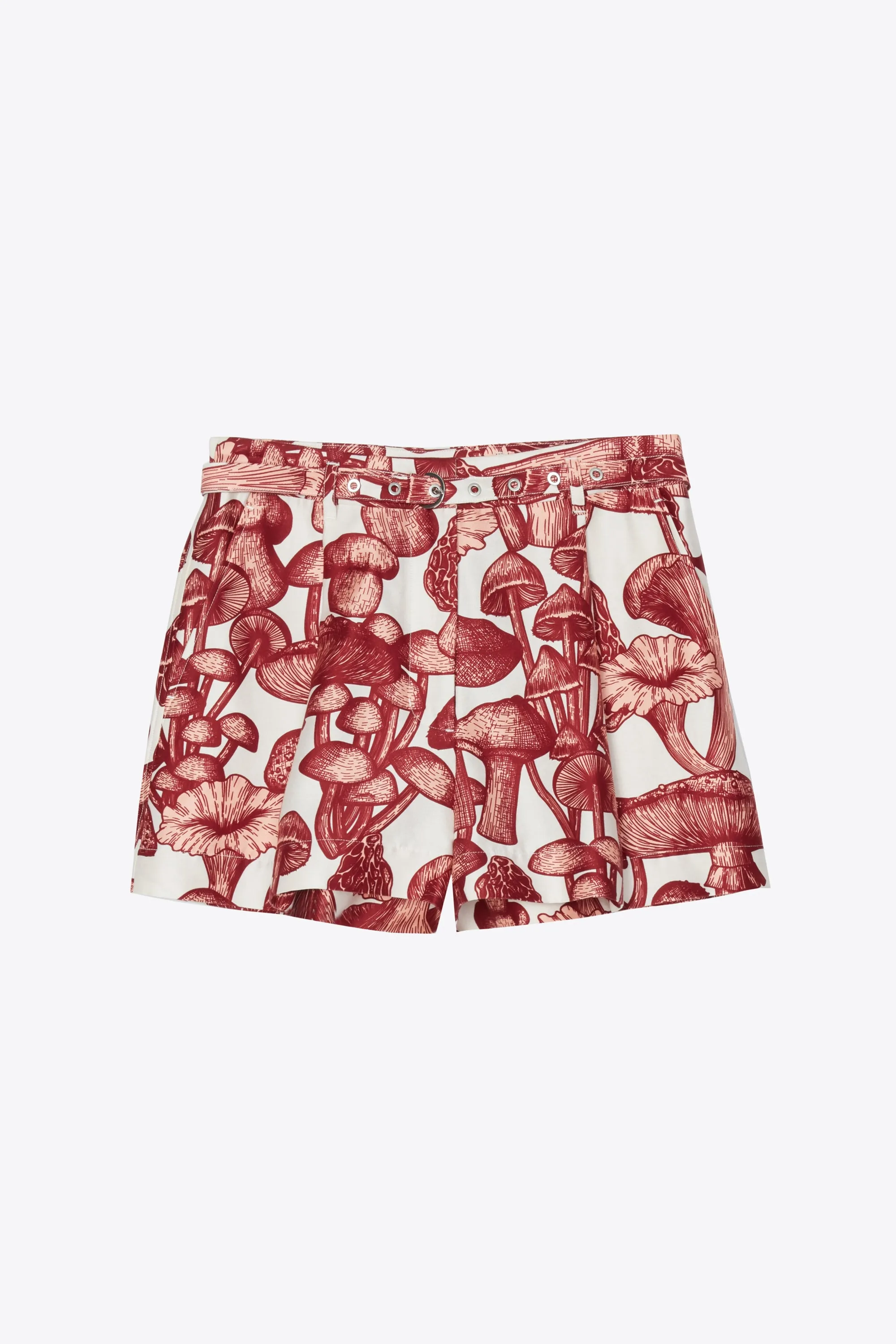 Ethereal Mushroom Belted Single Pleat Short