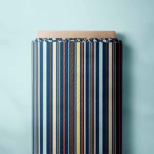 Fabric Cotton Poplin - Barcode Dark Blue Stripe