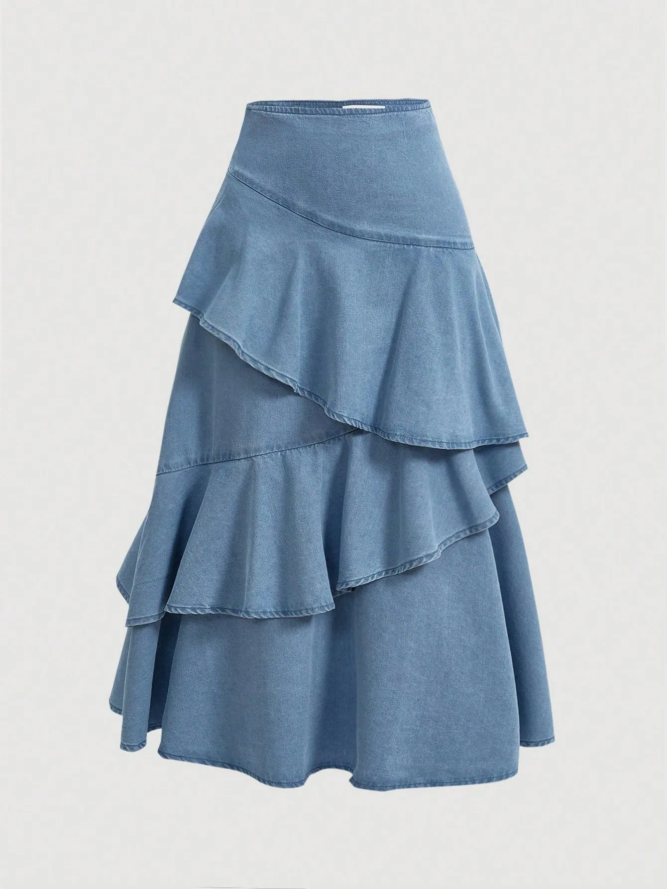 Falda De Mezclilla Con Volantes Linda - Cherry Vibes