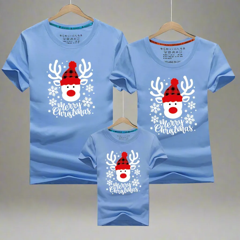 Family Matching Christmas T-Shirts – Festive Reindeer Design